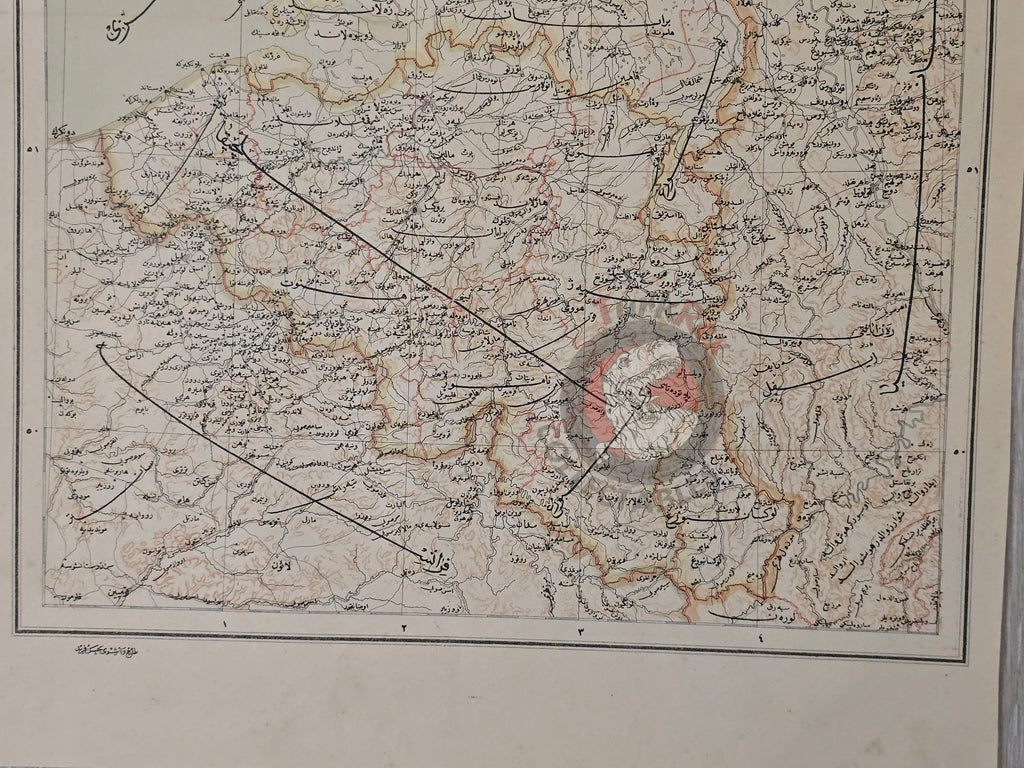 Netherlands and Belgium 1895 Ottoman Atlas Map Empire Holland
