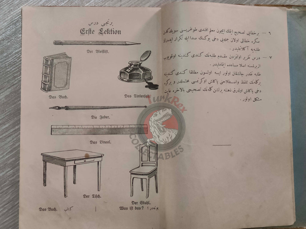 German Learning Book 1916 Ottoman Empire WW1 Germany Soldier Writer Turkish