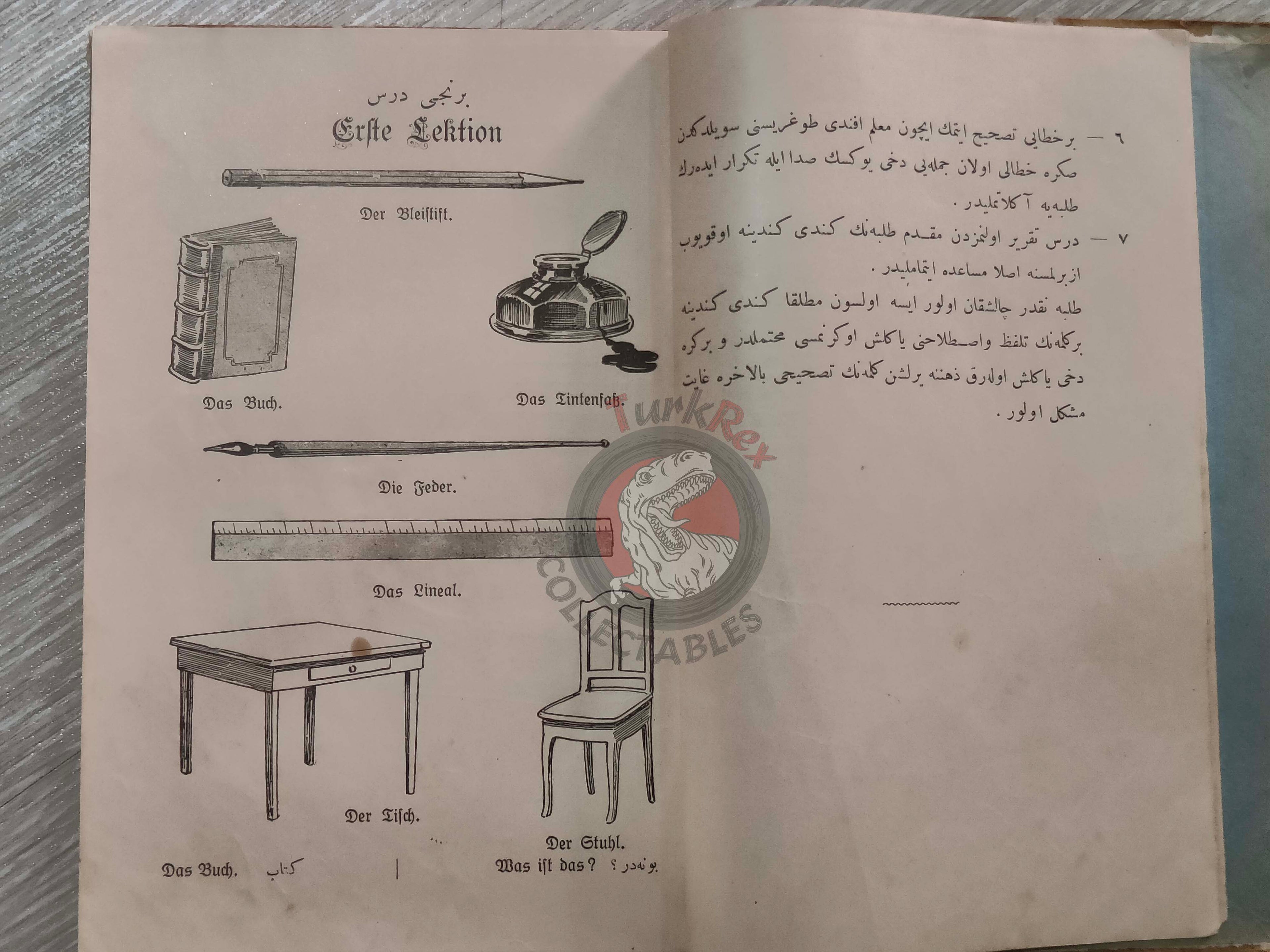 German Learning Book 1916 Ottoman Empire WW1 Germany Soldier Writer Turkish