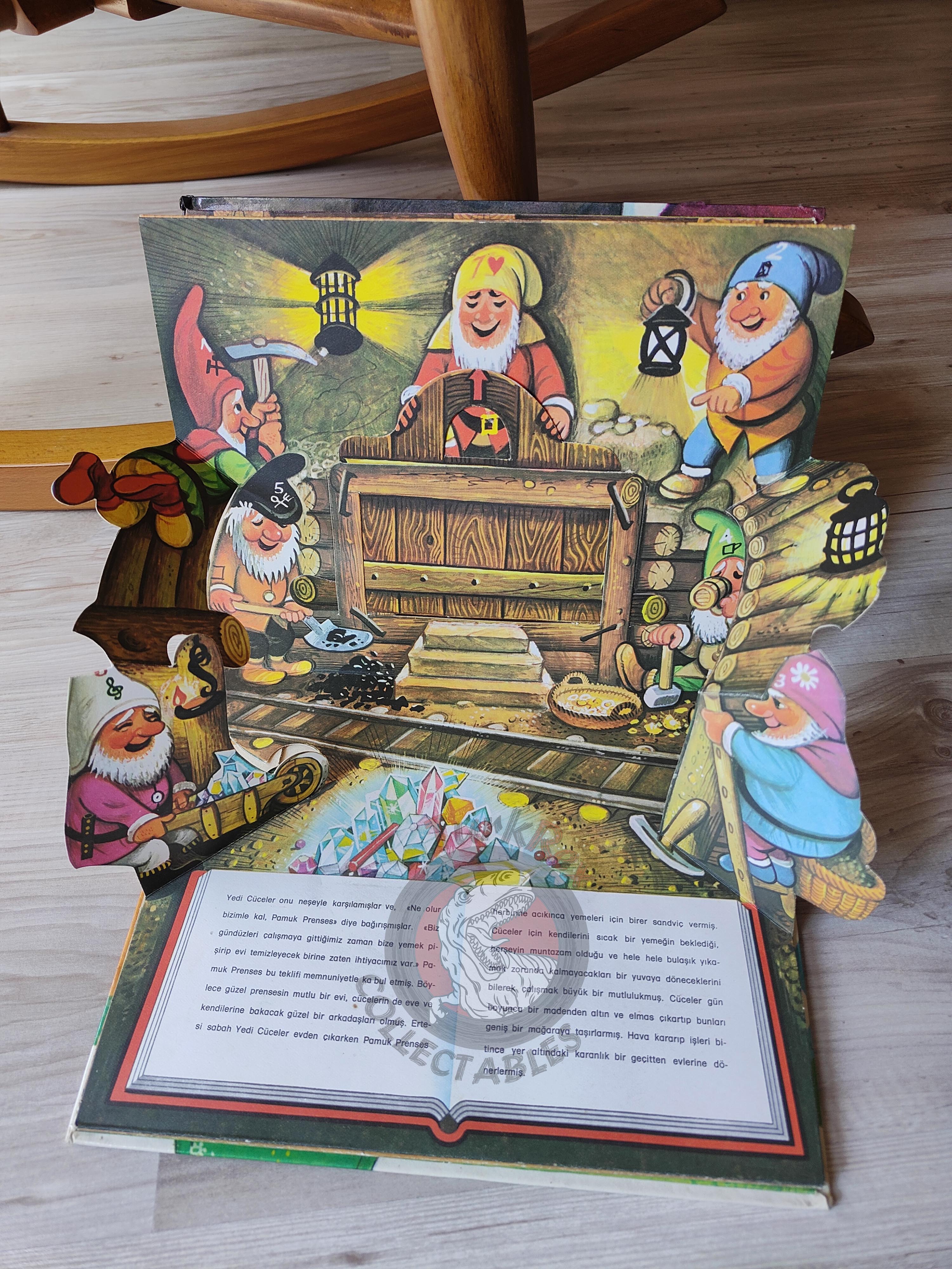 Grimm Brothers – Snow White and the Seven Dwarfs 1980s Turkish Book Turkey Illustrated Pop-Up