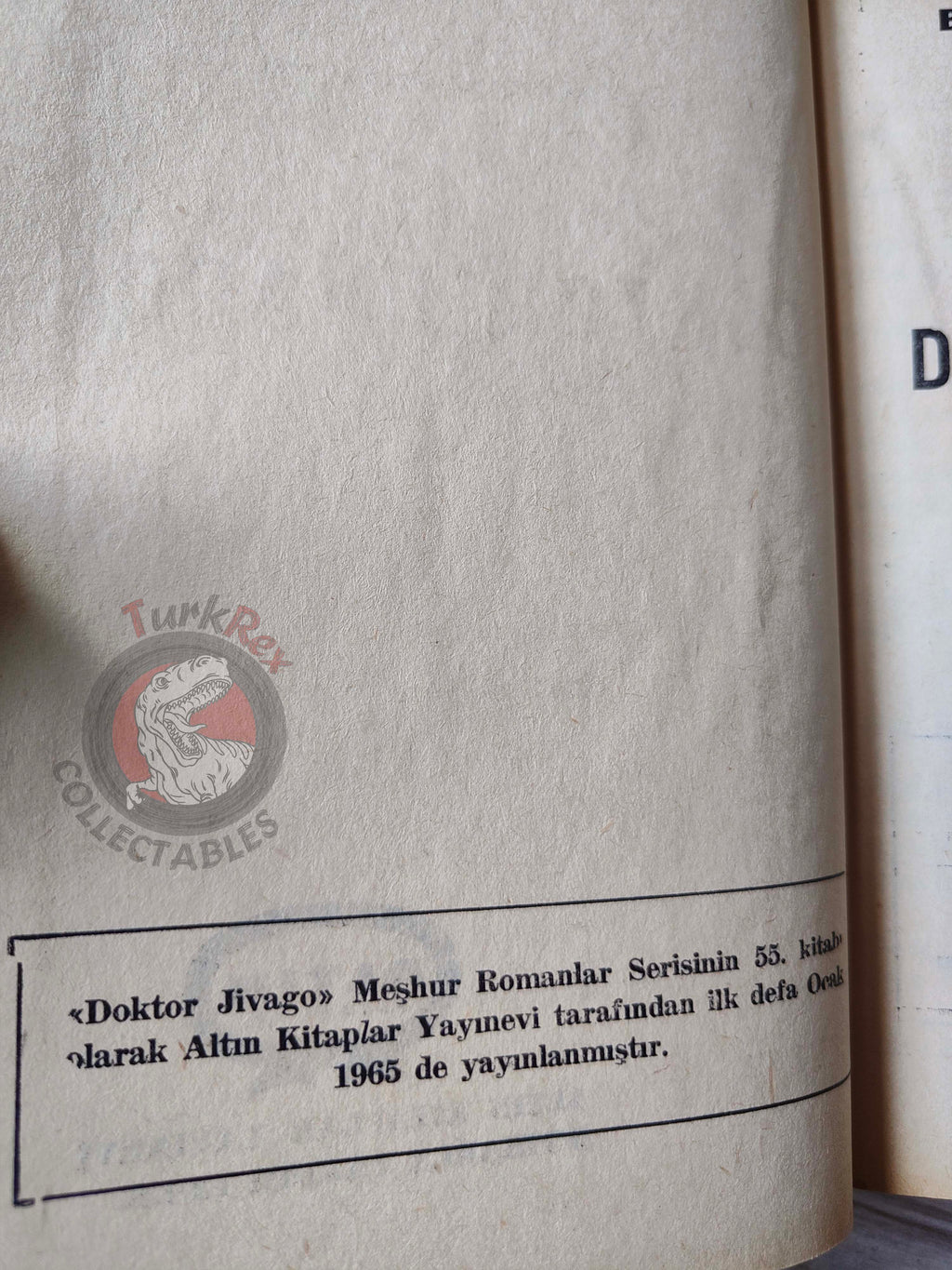 Boris Pasternak – Doctor Zhivago 1965 HC/DJ Turkish Book Turkey