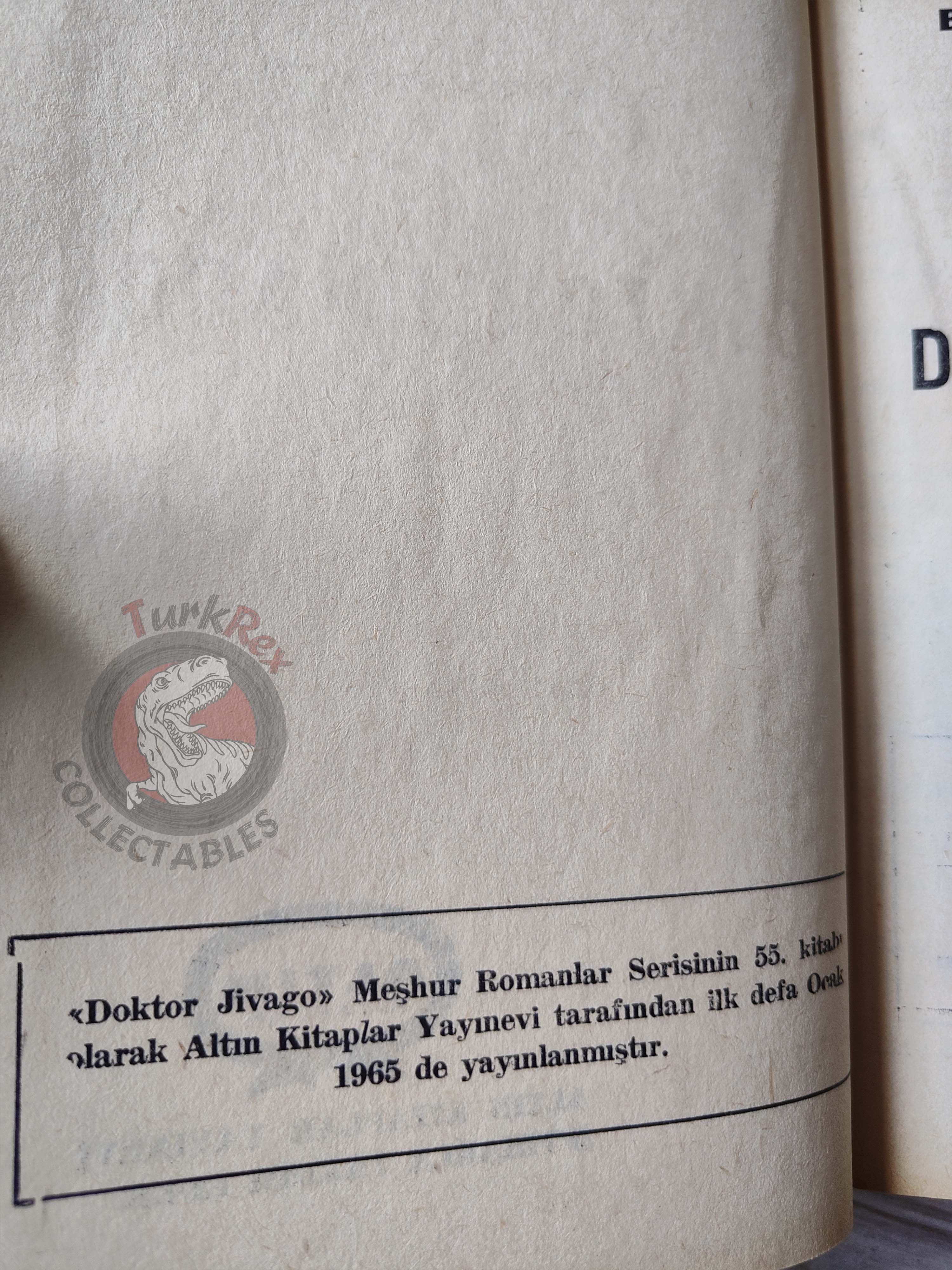 Boris Pasternak – Doctor Zhivago 1965 HC/DJ Turkish Book Turkey
