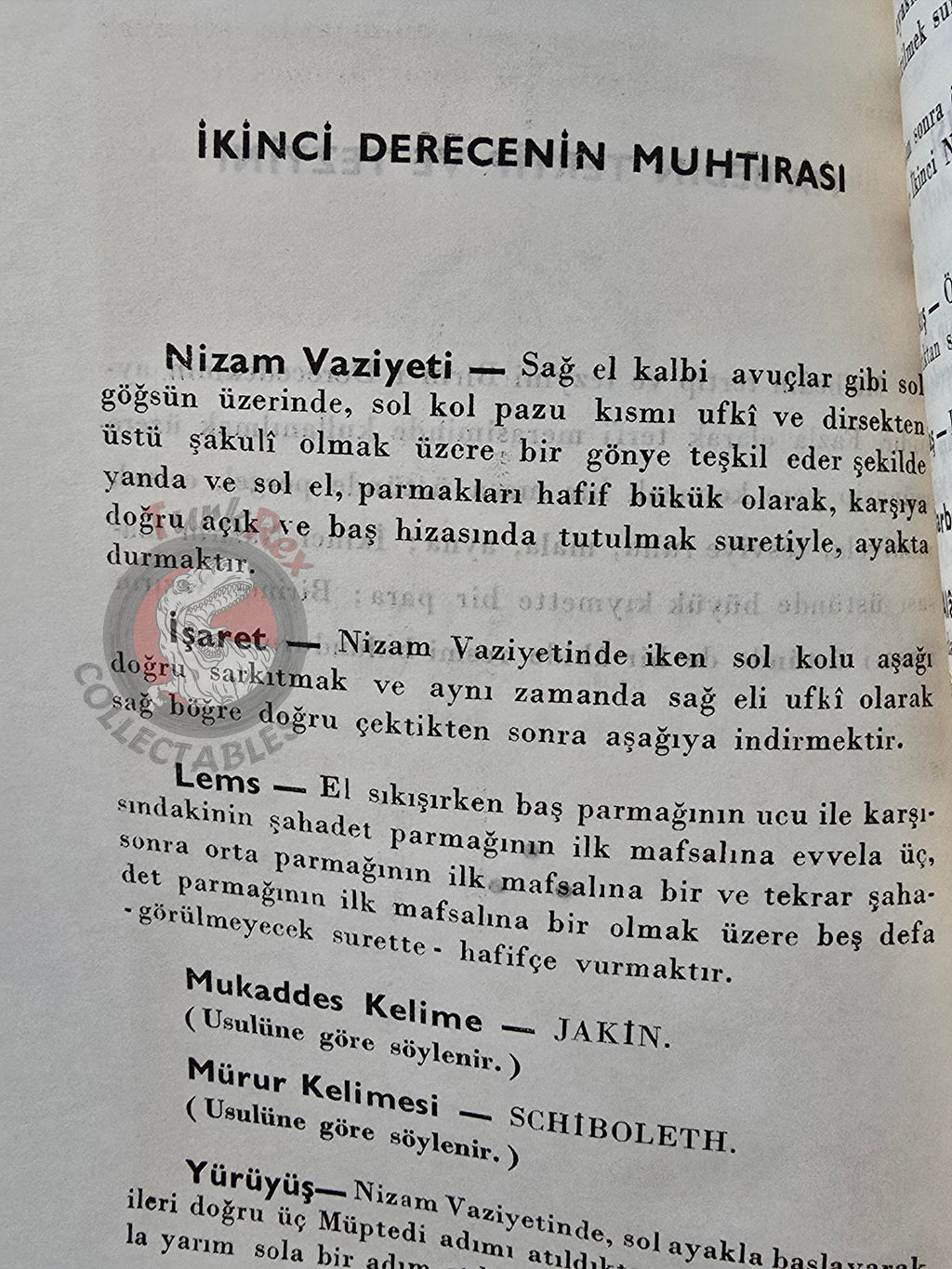Turkish Freemasonry 2nd Degree Ritual Fellow Craft 1959 Booklet Masonic Masons of Turkey