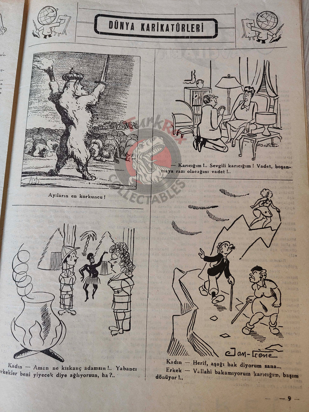 Akbaba 1946 Humor Magazine Turkish Turkey  Hitler Mussolini WW2 era Germany Italy