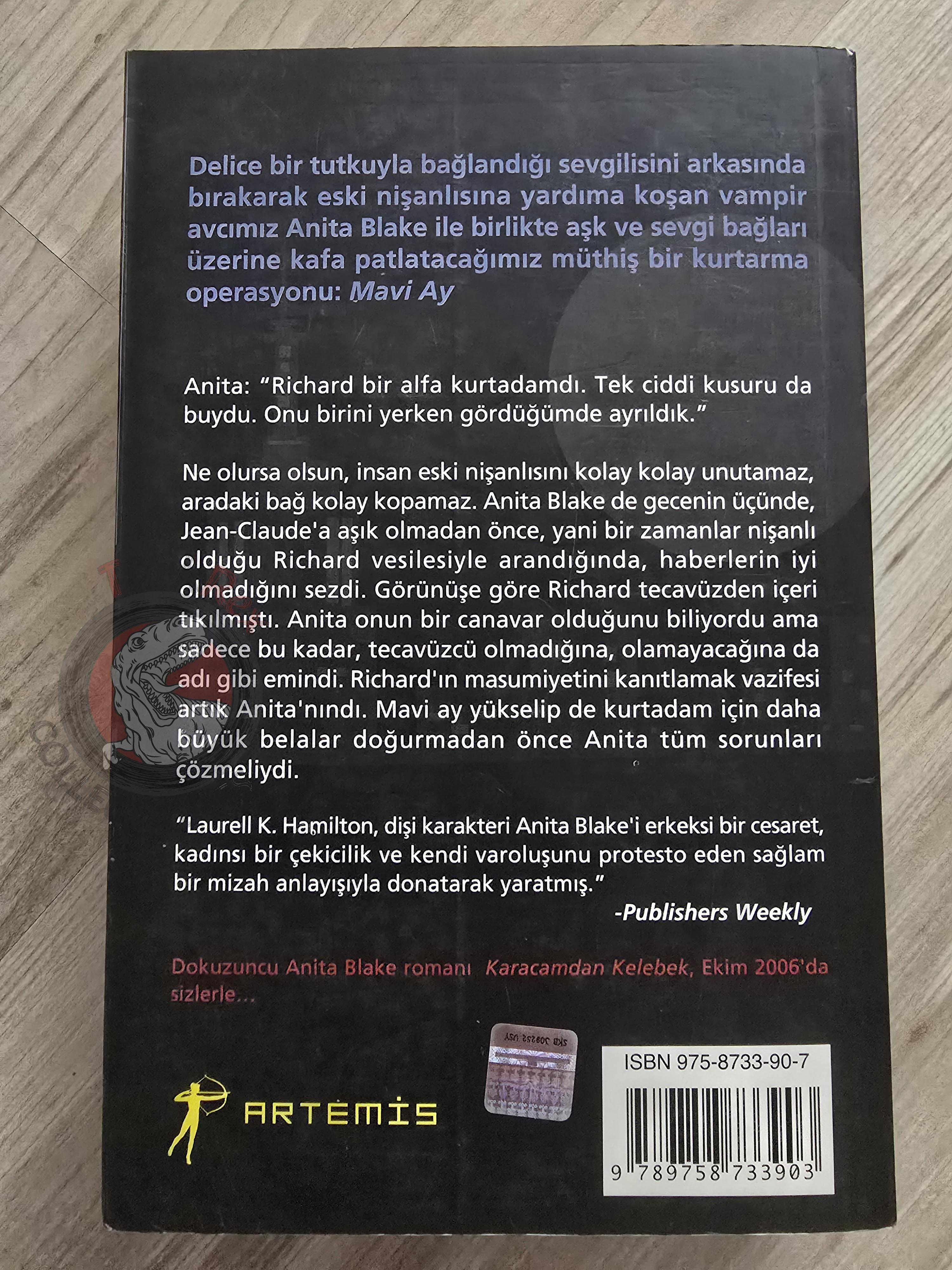 Laurell K. Hamilton – Blue Moon 2006 1st Turkish Book Turkey Anita Blake: Vampire Hunter