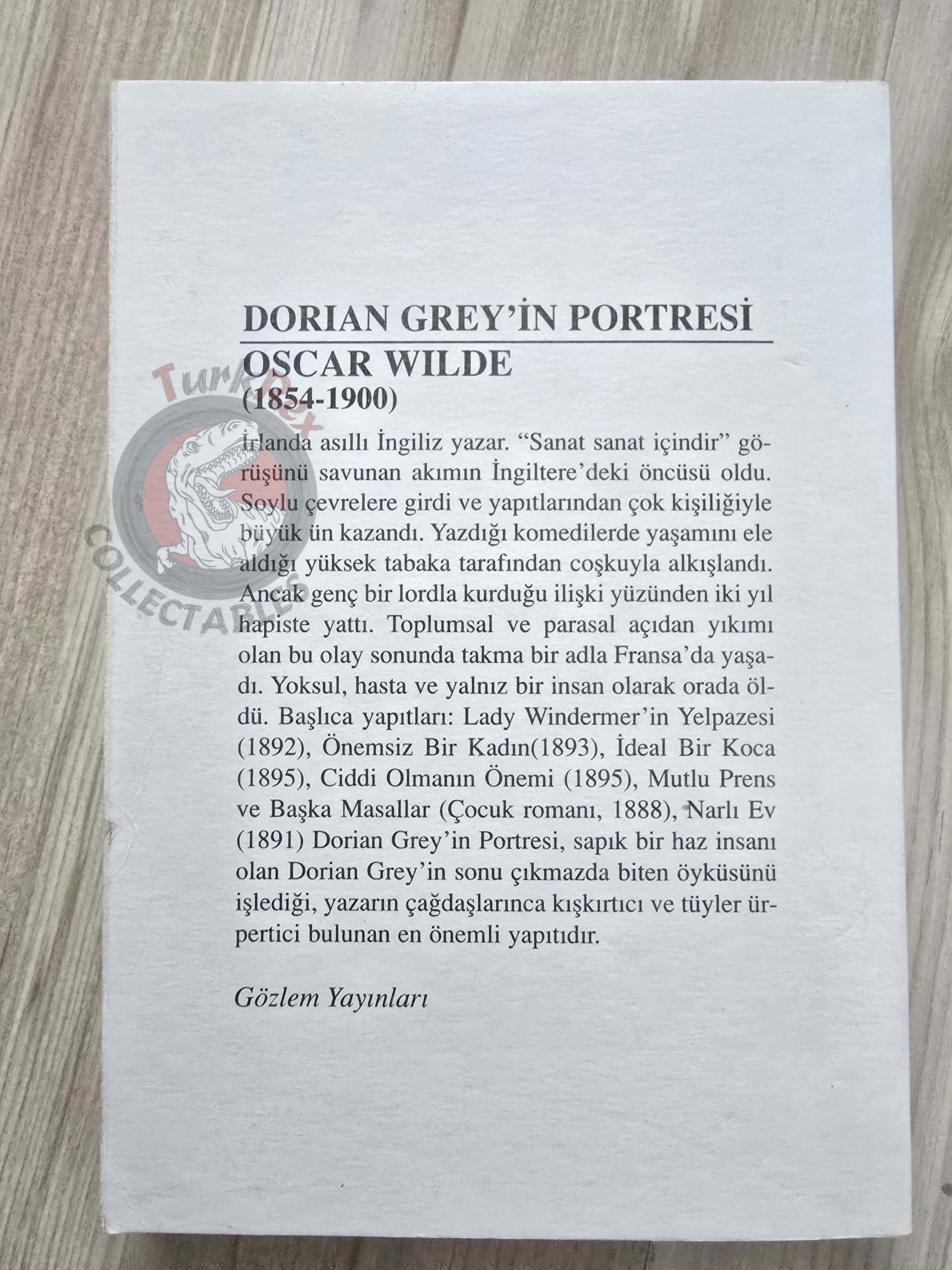 Oscar Wilde – The Picture of Dorian Gray 1998 Turkish Book Turkey
