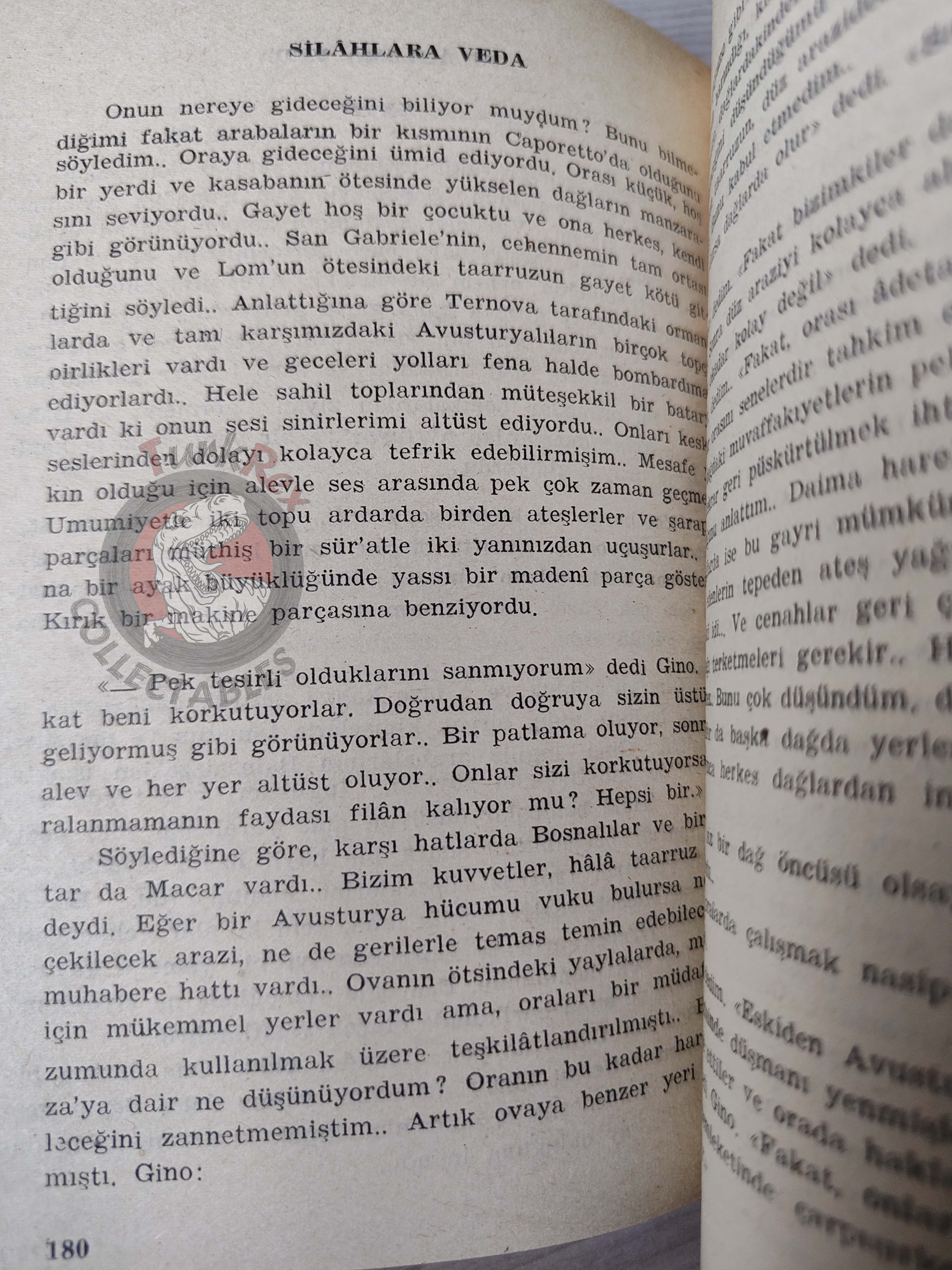 Ernest Hemingway – A Farewell to Arms 1954 1st Turkish Book Turkey