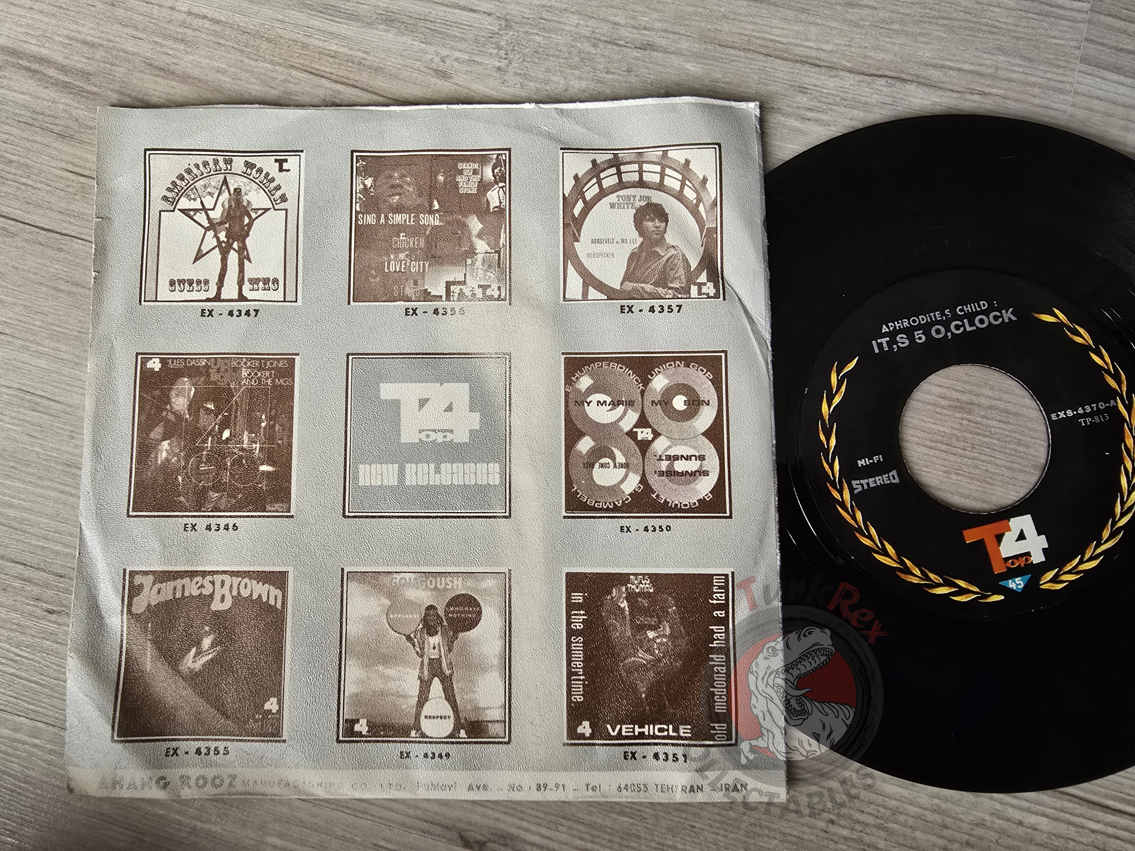 Aphrodite's Child – It's Five O'Clock 7" Iran Pressing Vinyl Iranian Edition