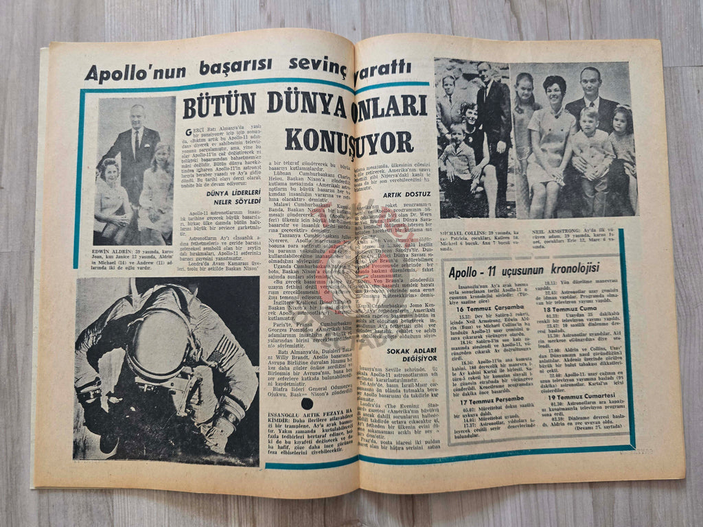 Durum 1969 Conquerors of the Moon Turkish Magazine Turkey Apollo 11 Space USA Kennedy