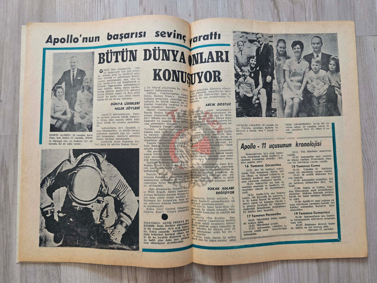 Durum 1969 Conquerors of the Moon Turkish Magazine Turkey Apollo 11 Space USA Kennedy