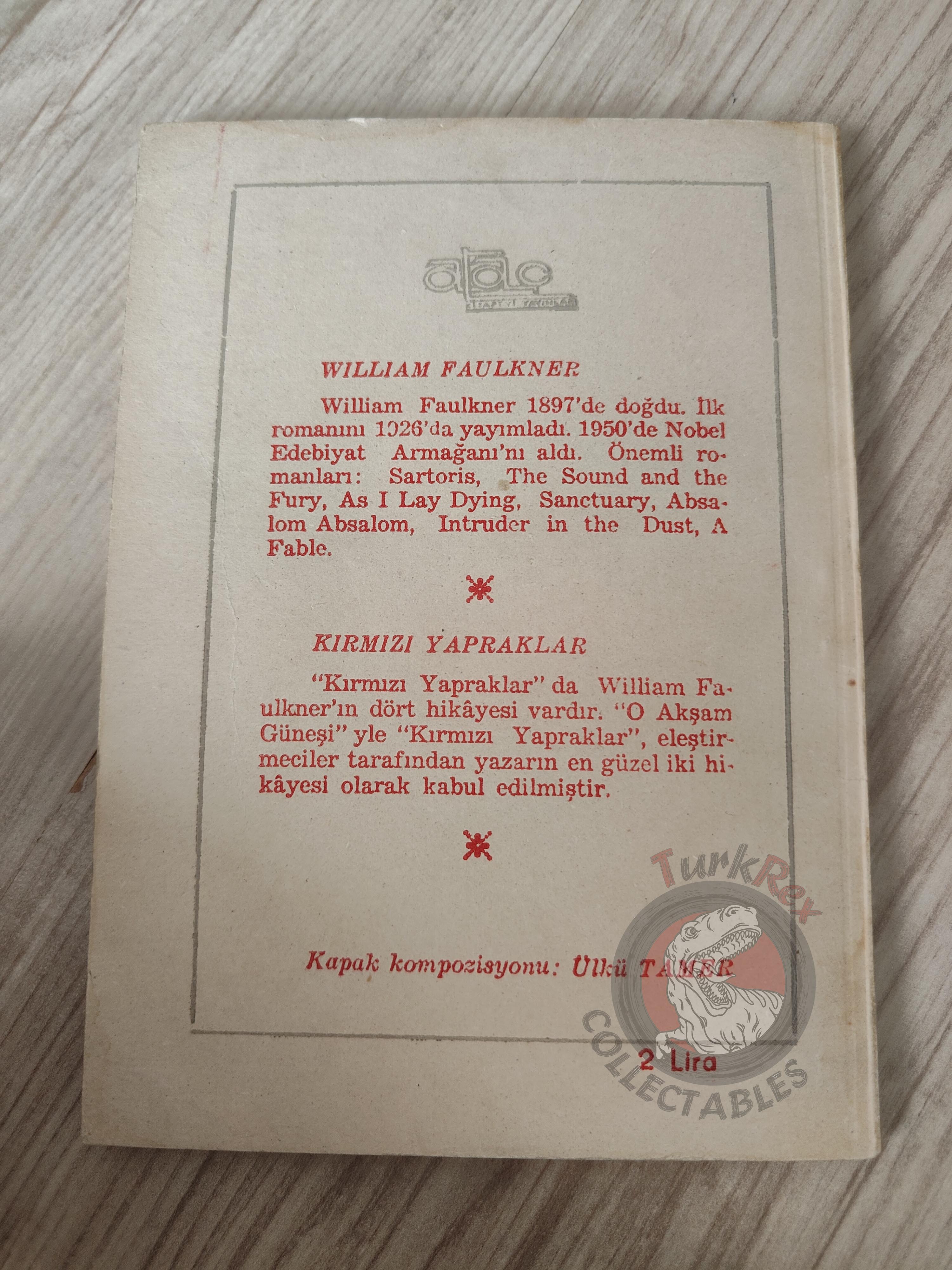 William Faulkner – Red Leaves 1959 1st Turkish Book Turkey