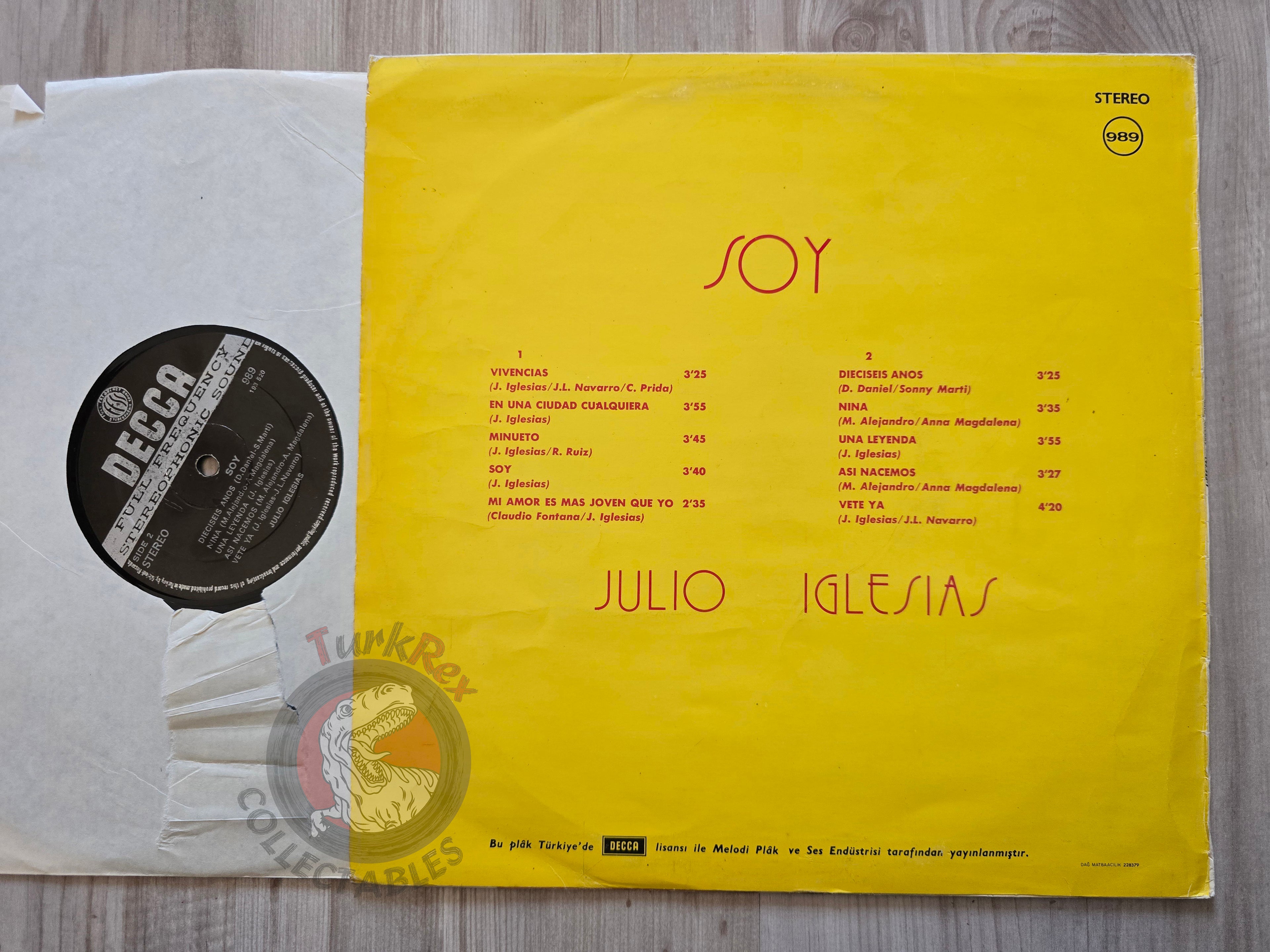 Julio Iglesias – Soy Turkish Pressing Vinyl Turkey Edition