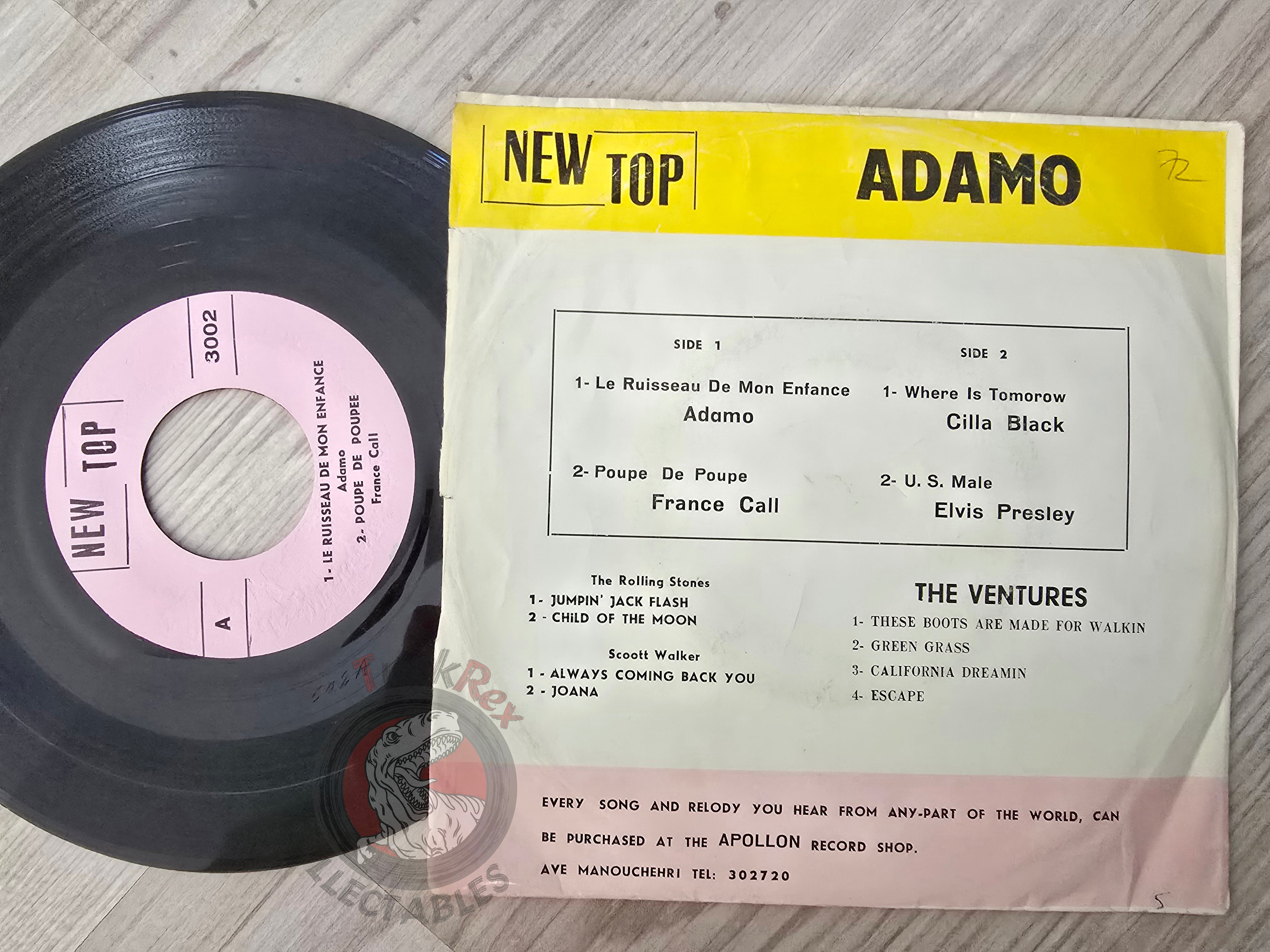 Elvis Presley / Adamo / France Gall / Cilla Black  7" Iran Pressing Vinyl Iranian Edition