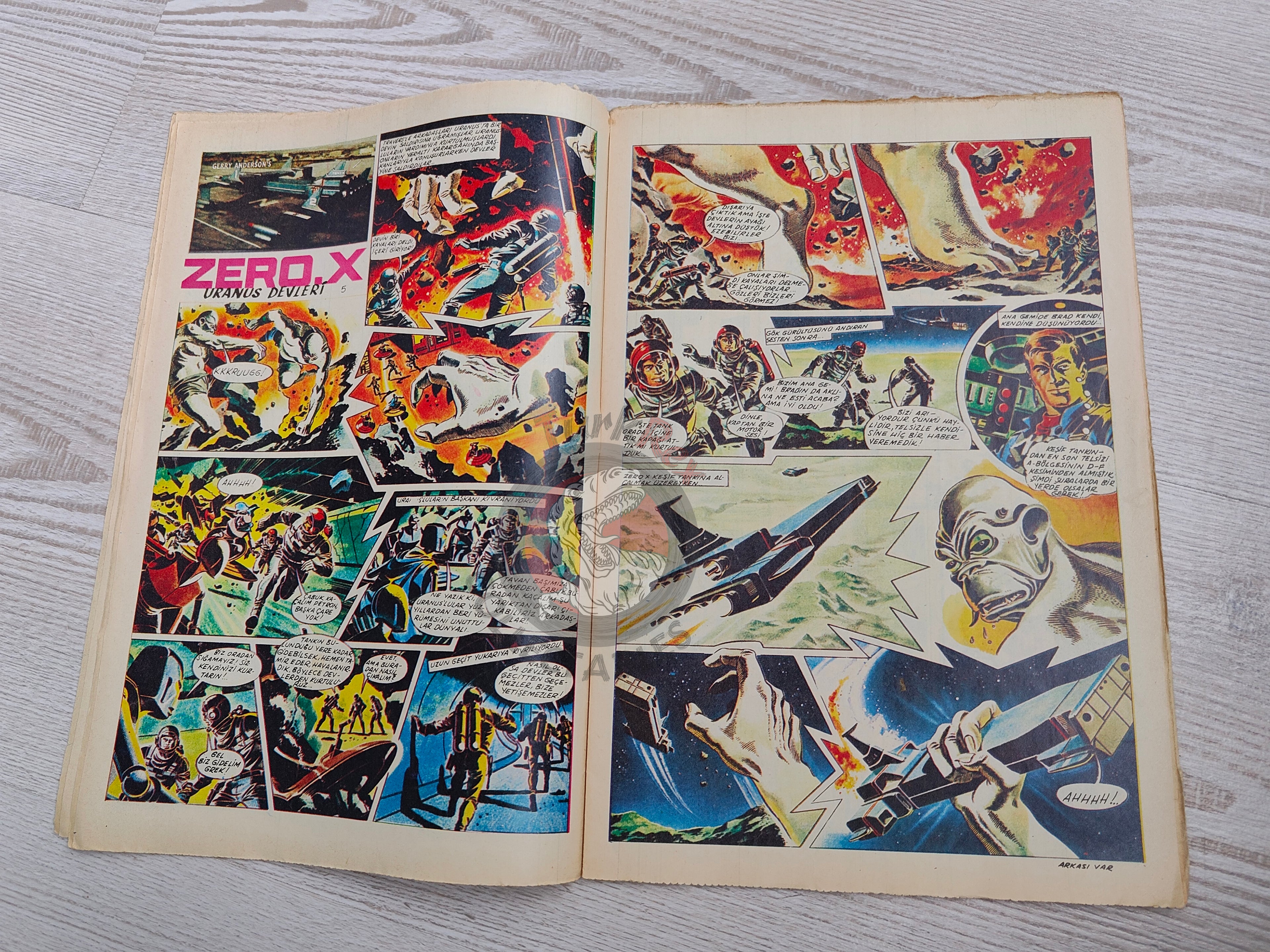 Doğan Kardeş 1969 Magazine #15 Turkish Comic Turkey Zero X, Captain Scarlet, Tarzan