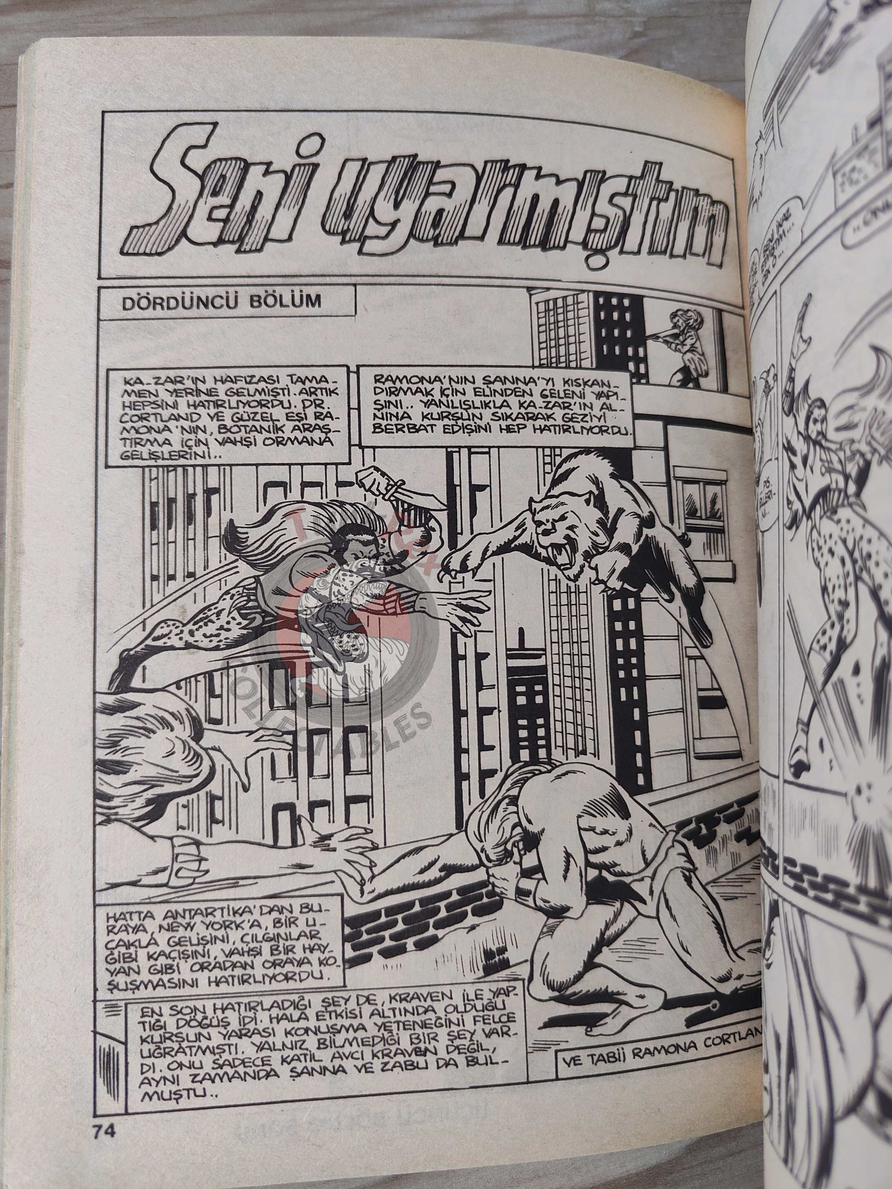 Spider-Man #103 1989 Turkish Comic Turkey Ka-Zar #20 #21 Spectacular Annual #7