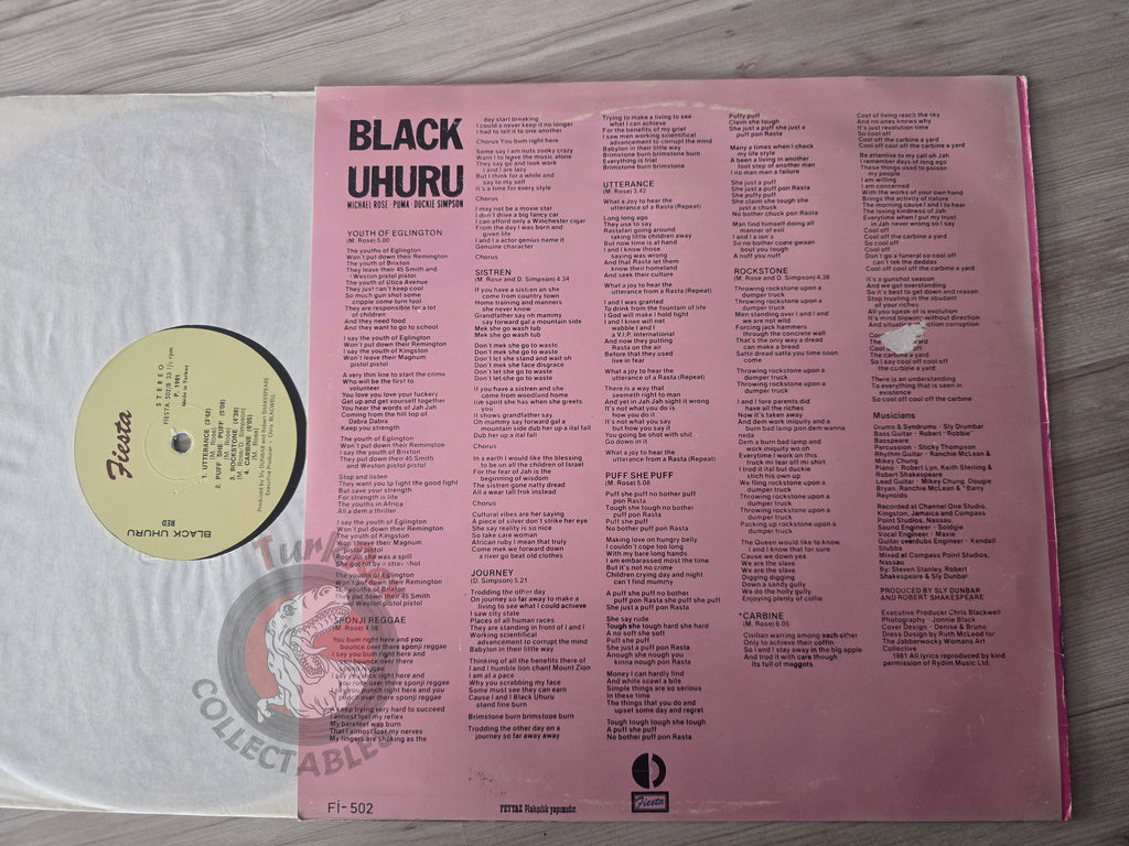 Black Uhuru – Red Turkish Pressing Vinyl Turkey Edition