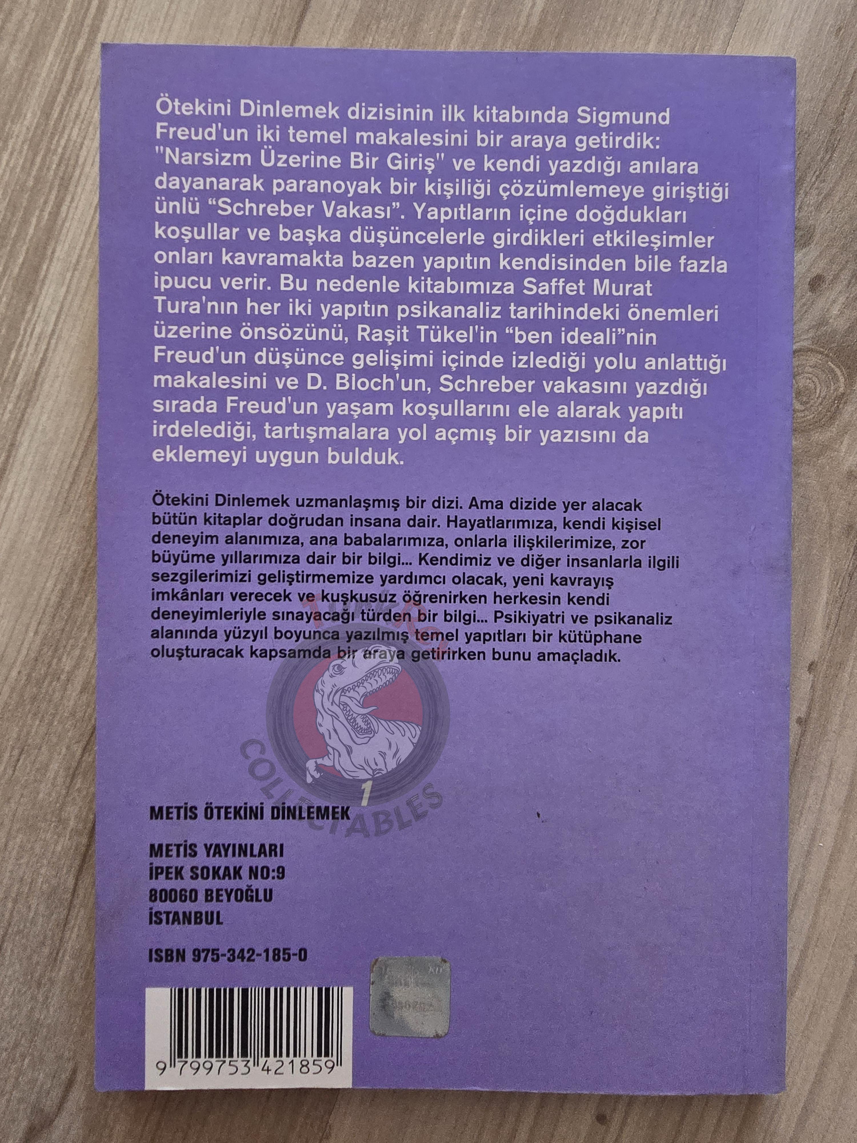 Sigmund Freud – On Narcissism & Psycho-Analytic Notes 1998 Turkish Book Turkey
