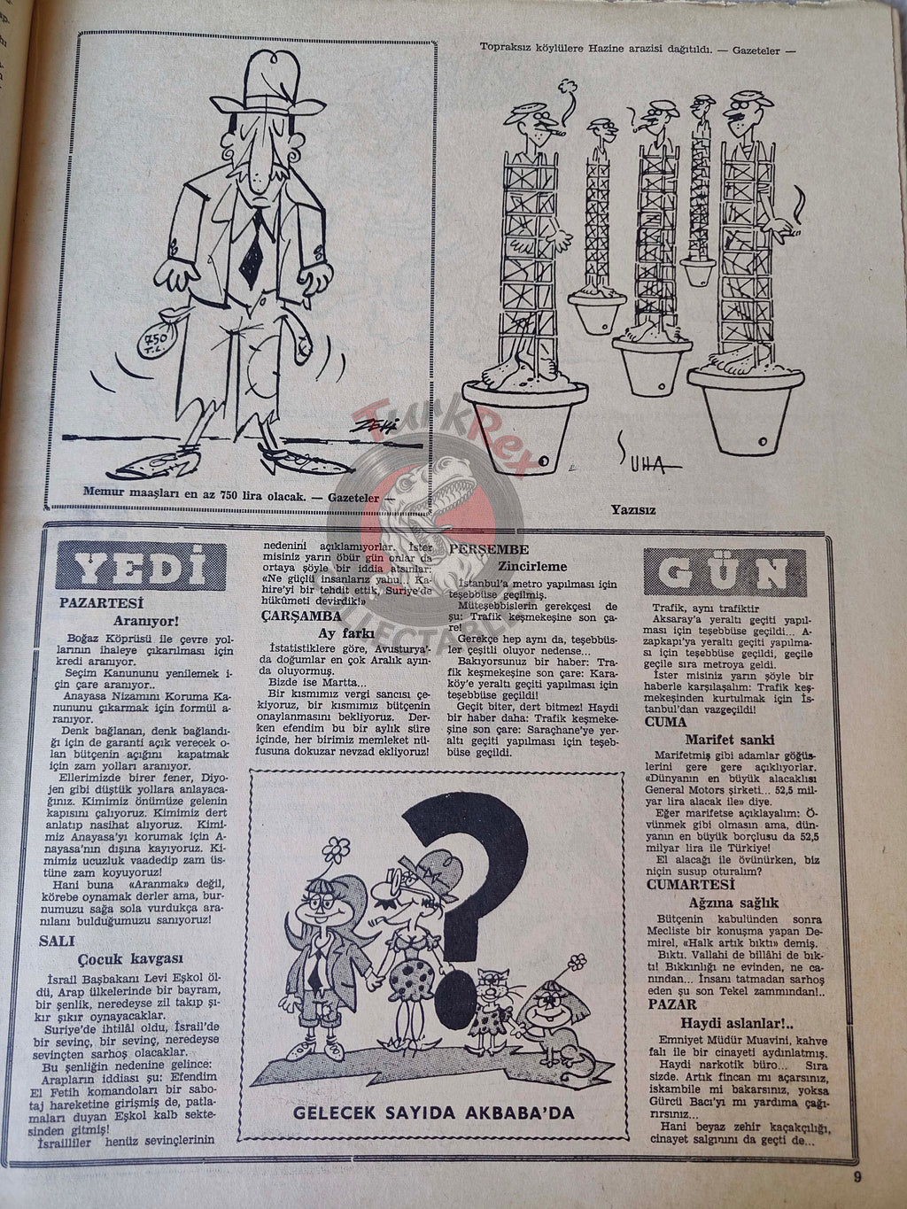 Akbaba 1969 A Space Summit: Nixon and Kosygin Turkish Magazine Turkey Moon Apollo