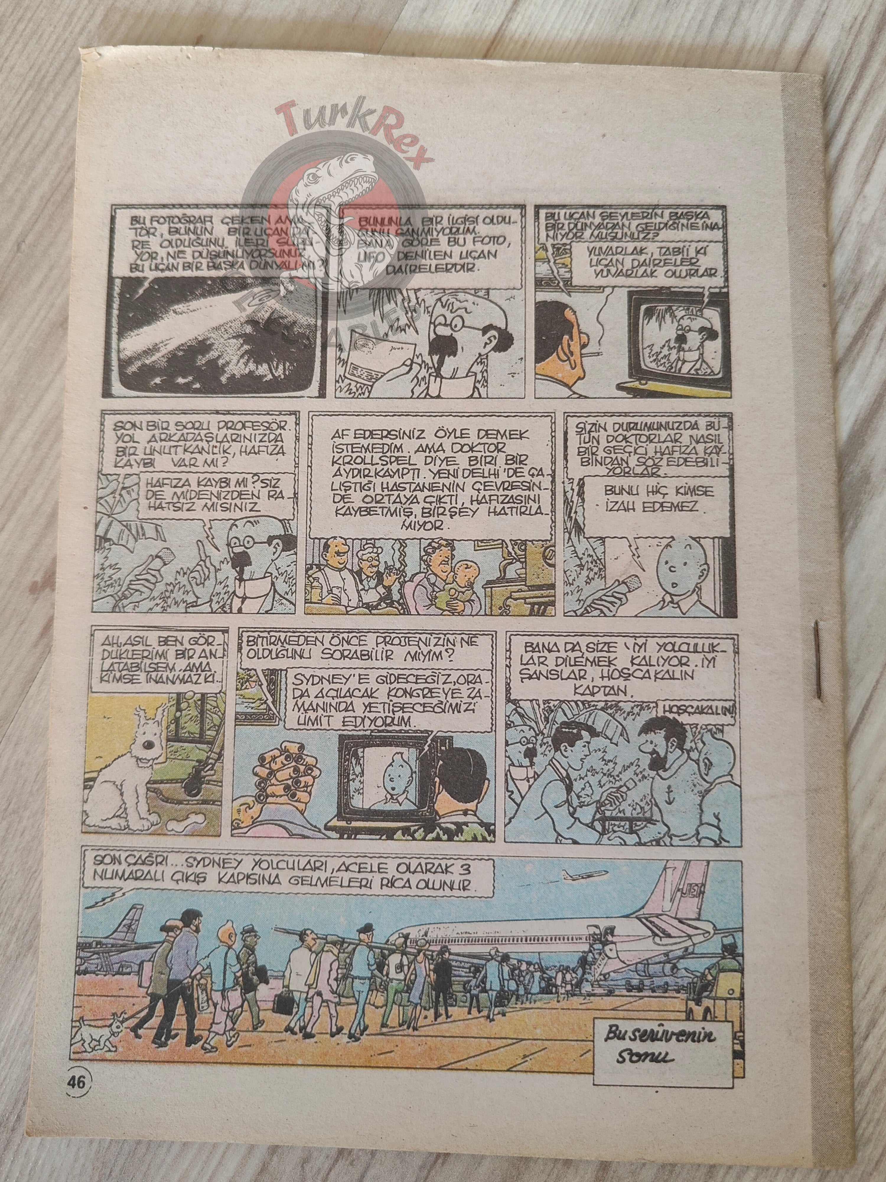 Tintin – Flight 714 to Sydney 1989 Turkish Edition Comic Turkey