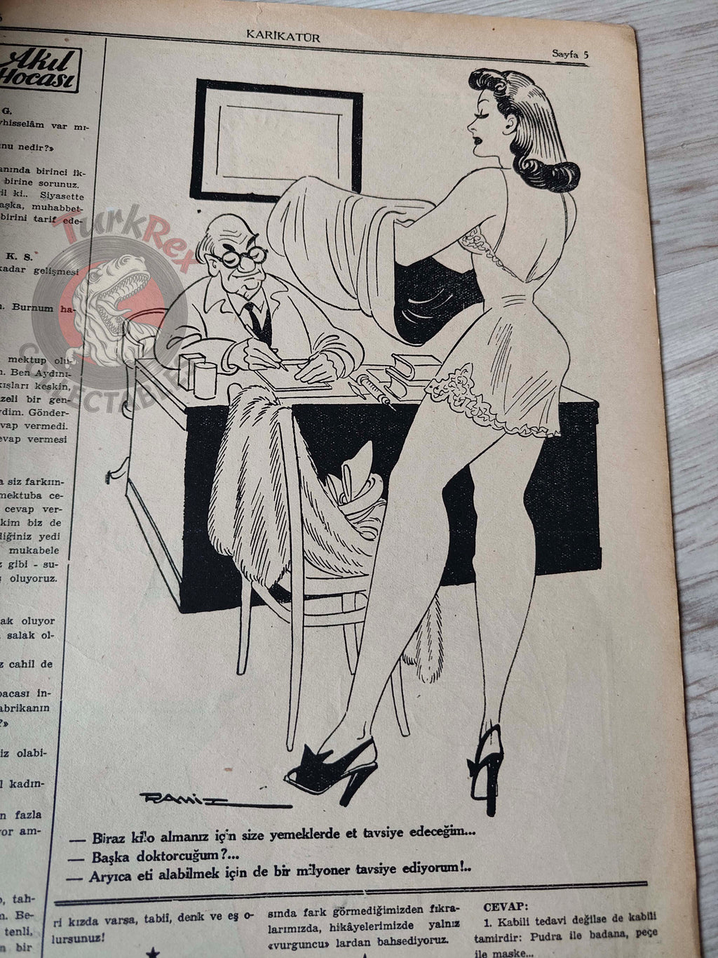 Karikatür 1944 Humor Magazine Turkish Turkey The Axis Train Germany Bulgaria WW2 era