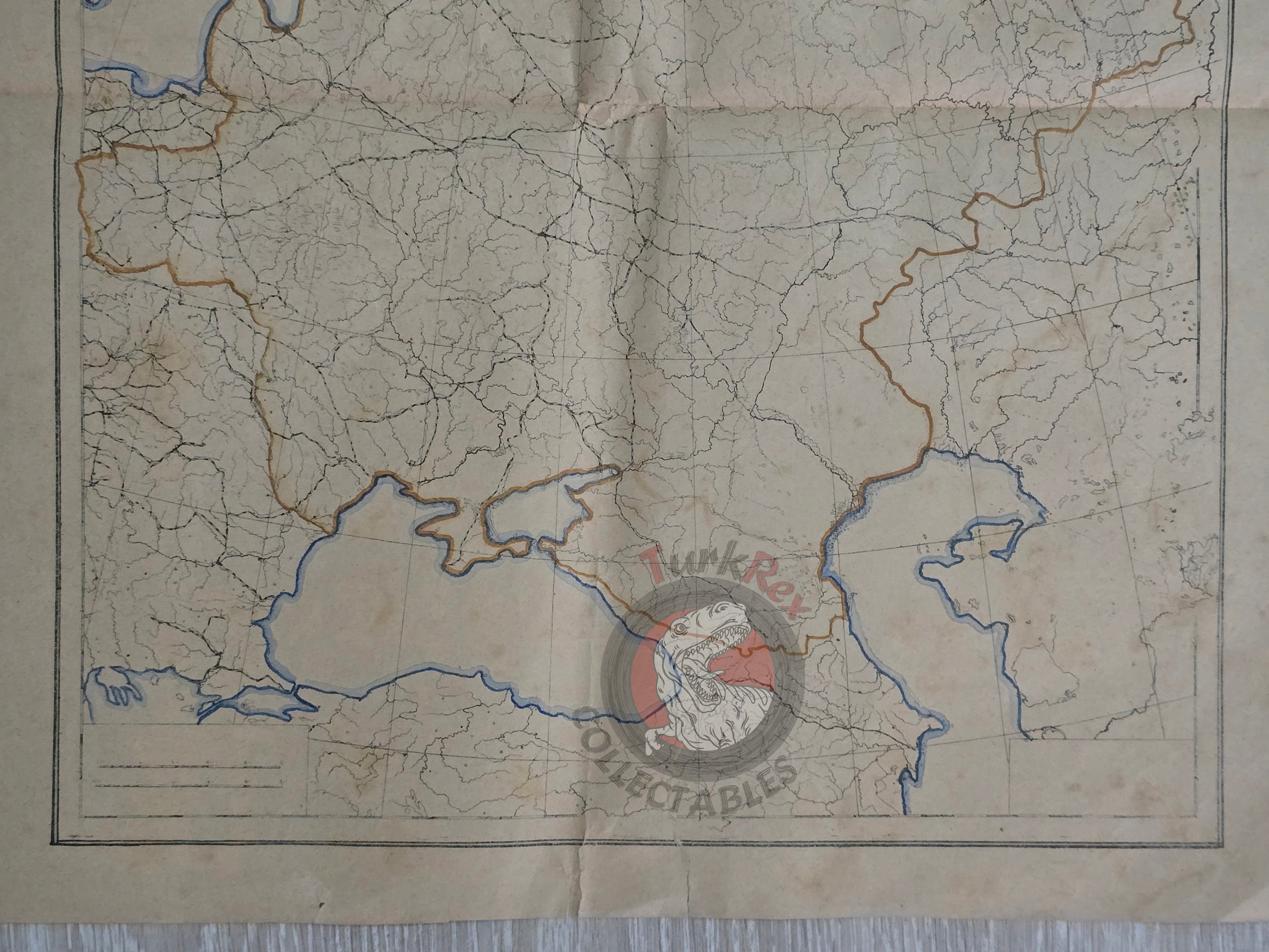 Ottoman Military Educational Map of Russia 1891 Empire Finland Caucasus