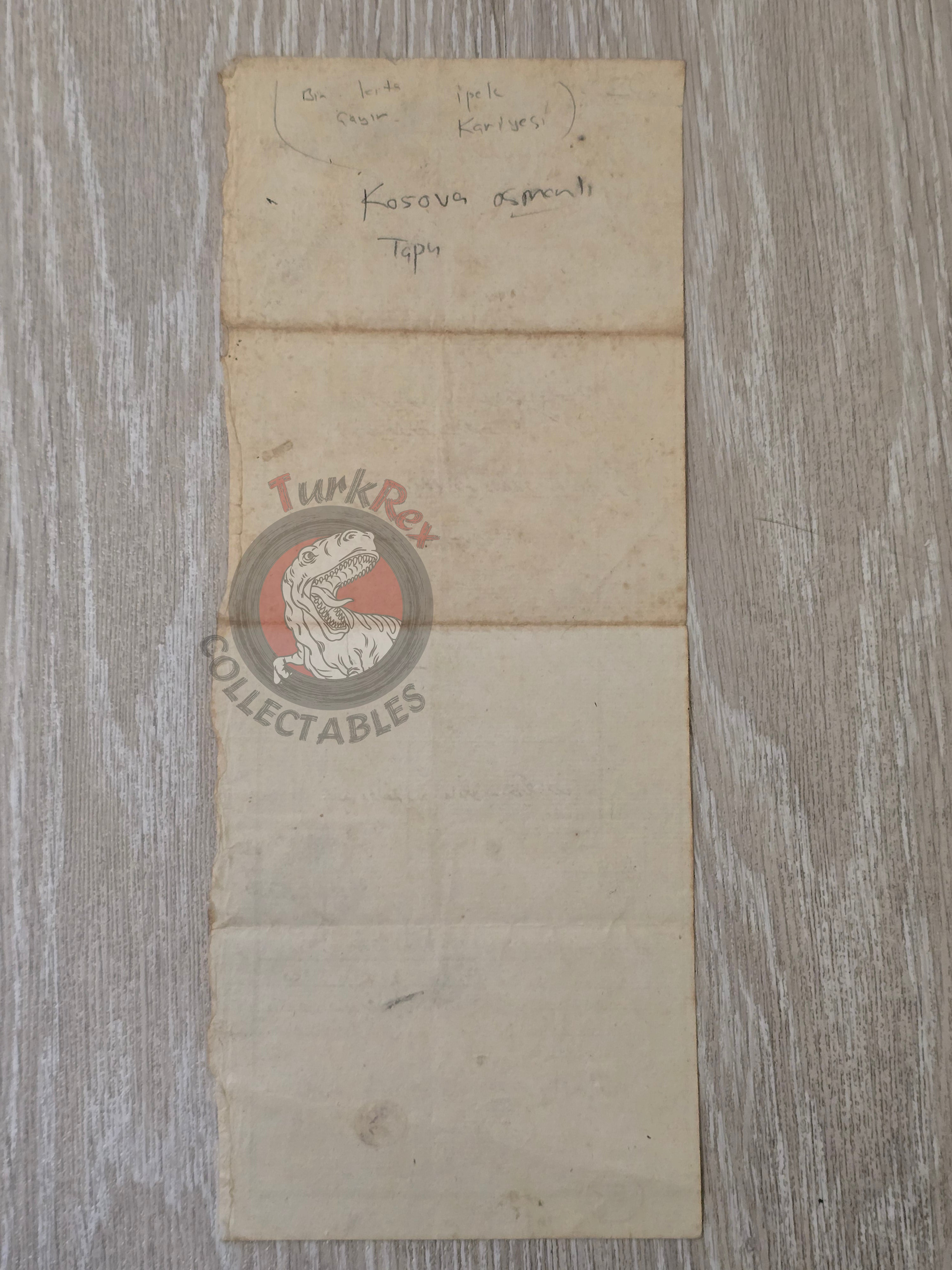 Ottoman 1900 Land Deed Meadow in Kosovo Title Deed Balkans Muslim İpek Sanjak