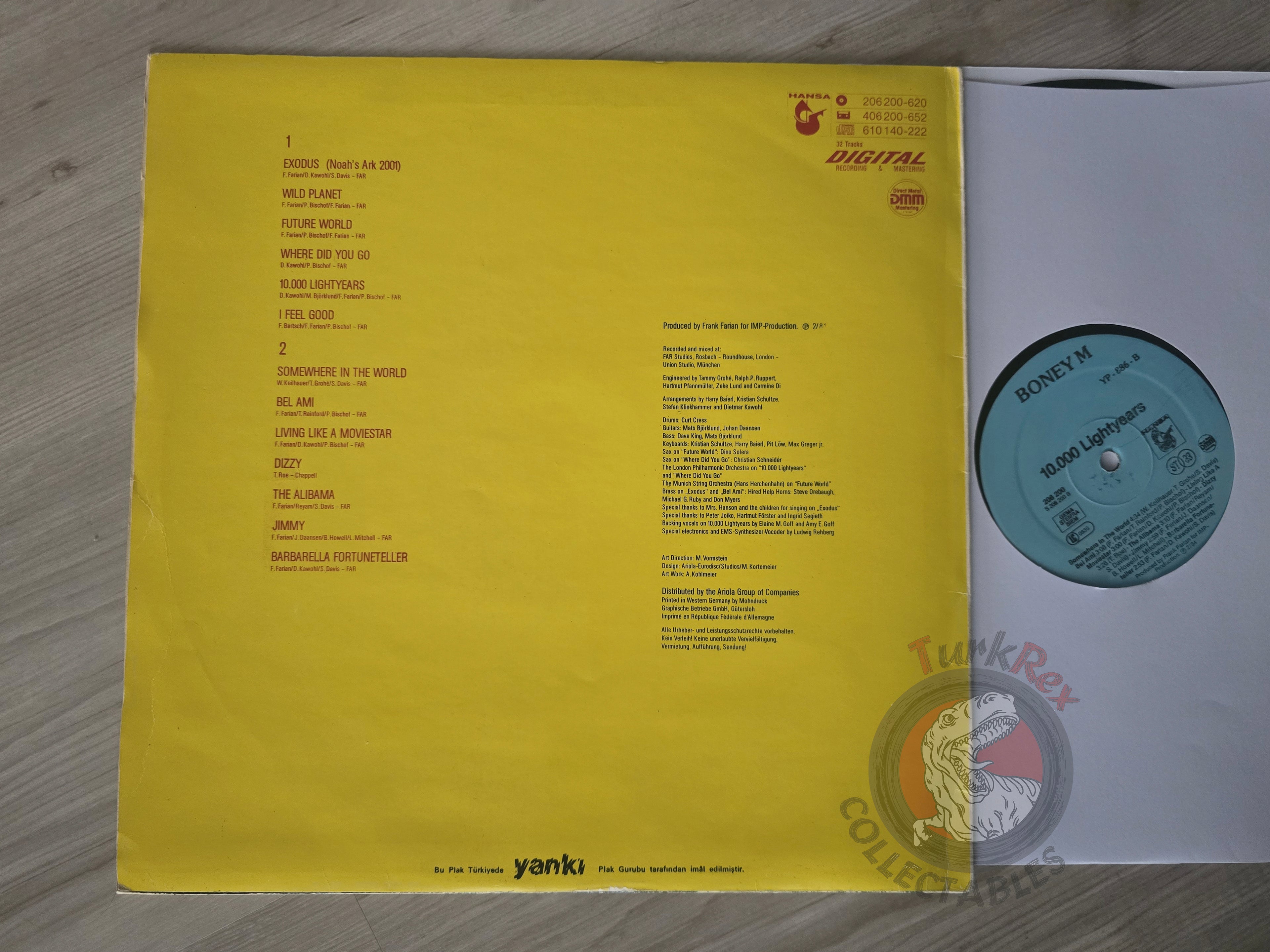 Boney M. – 10.000 Lightyears Turkish Pressing Vinyl Turkey Edition