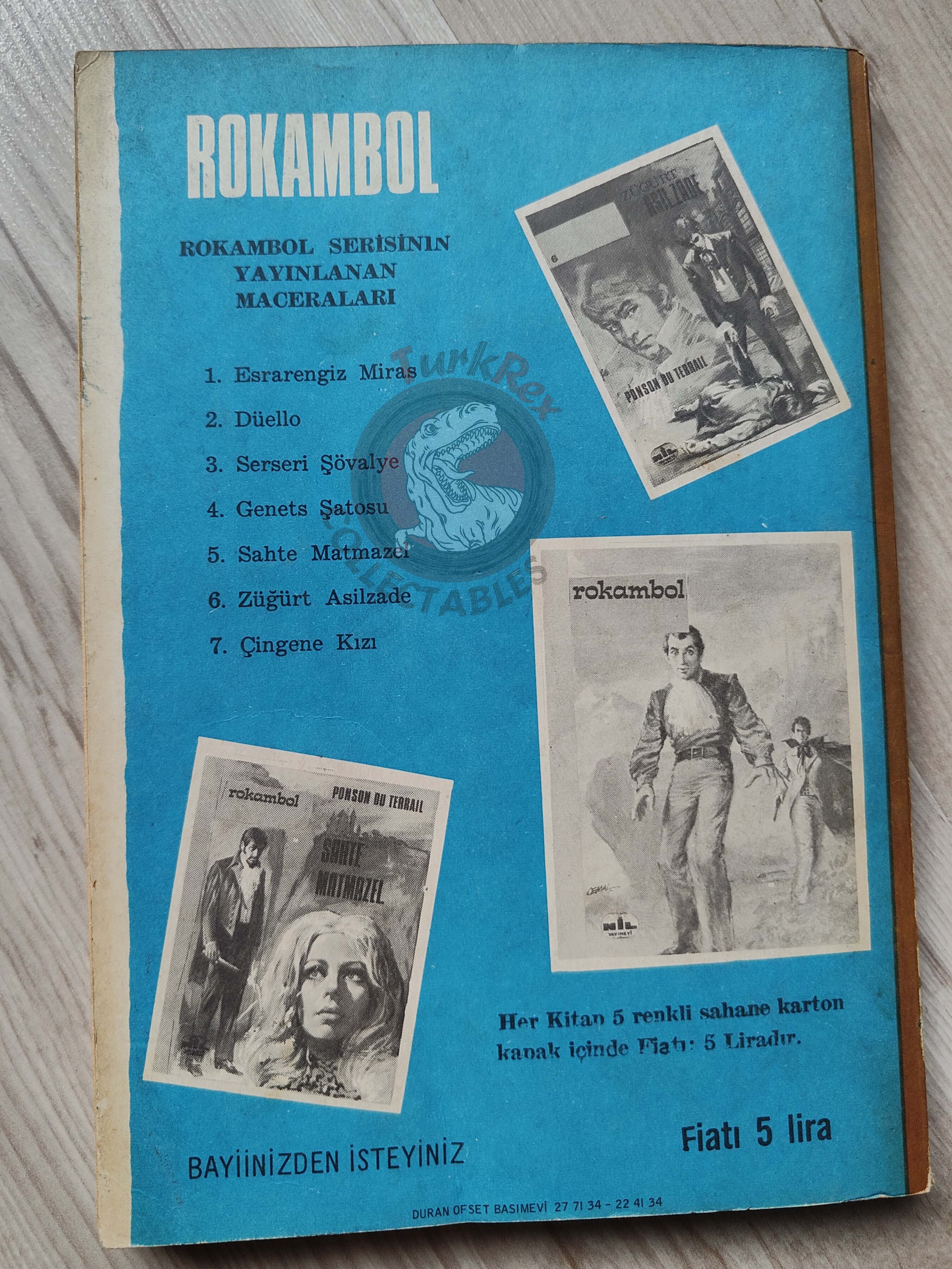 Pierre Alexis Ponson du Terrail – Rocambole 8 La Comtesse Artoff 1970 Turkish Book Turkey