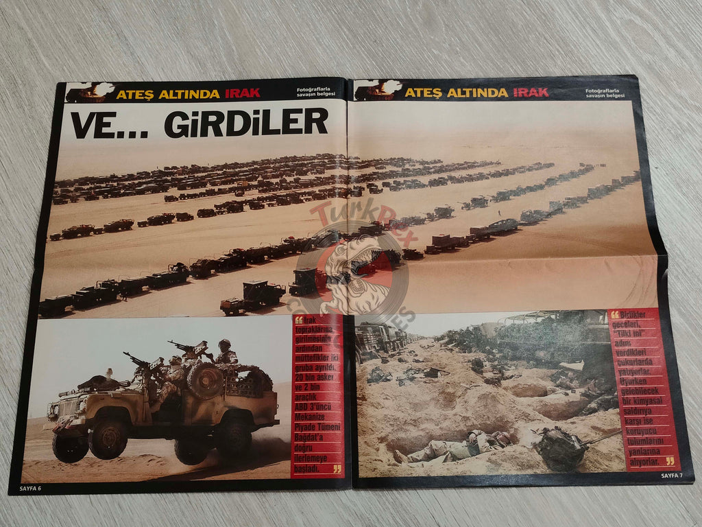 The Gulf War II: Baghdad Turkish Magazine Turkey Middle East Saddam Hussein Iraq George W. Bush