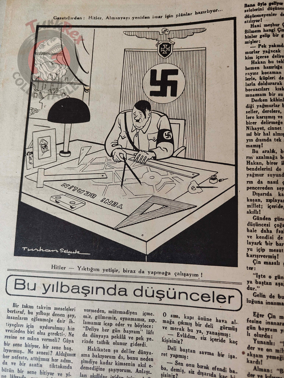 Akbaba 1944 Humor Magazine Turkish Turkey Germany Japan Britain WW2 era United States