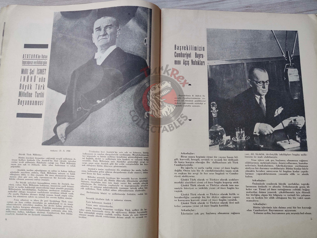 Radyo 1943 İsmet İnönü The 20th Anniversary of the Republic of Turkey Turkish Magazine WW2 World War Two