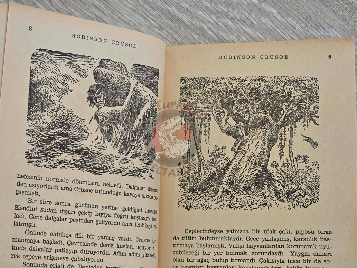 Daniel Defoe – Robinson Crusoe 1982 Turkish Book Turkey Illustrated
