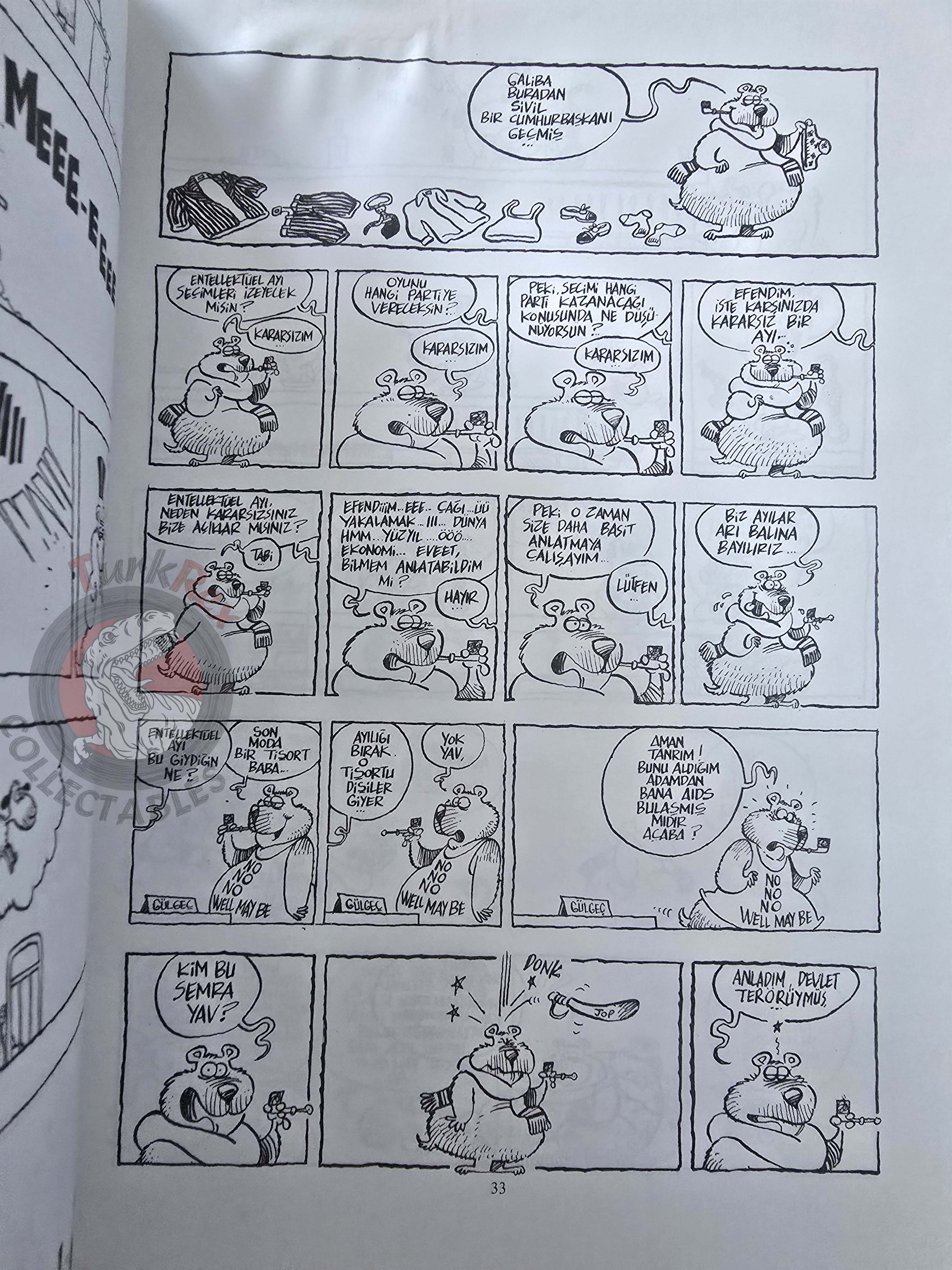 Hayvanlar – Entellektüel Ayı Turkish Comic Cartoon Turkey İsmail Gülgeç