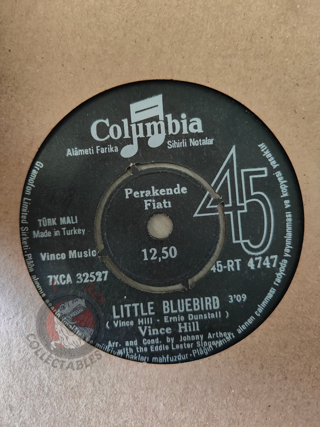 Vince Hill – Little Bluebird 7" Turkish Pressing Vinyl Turkey Edition