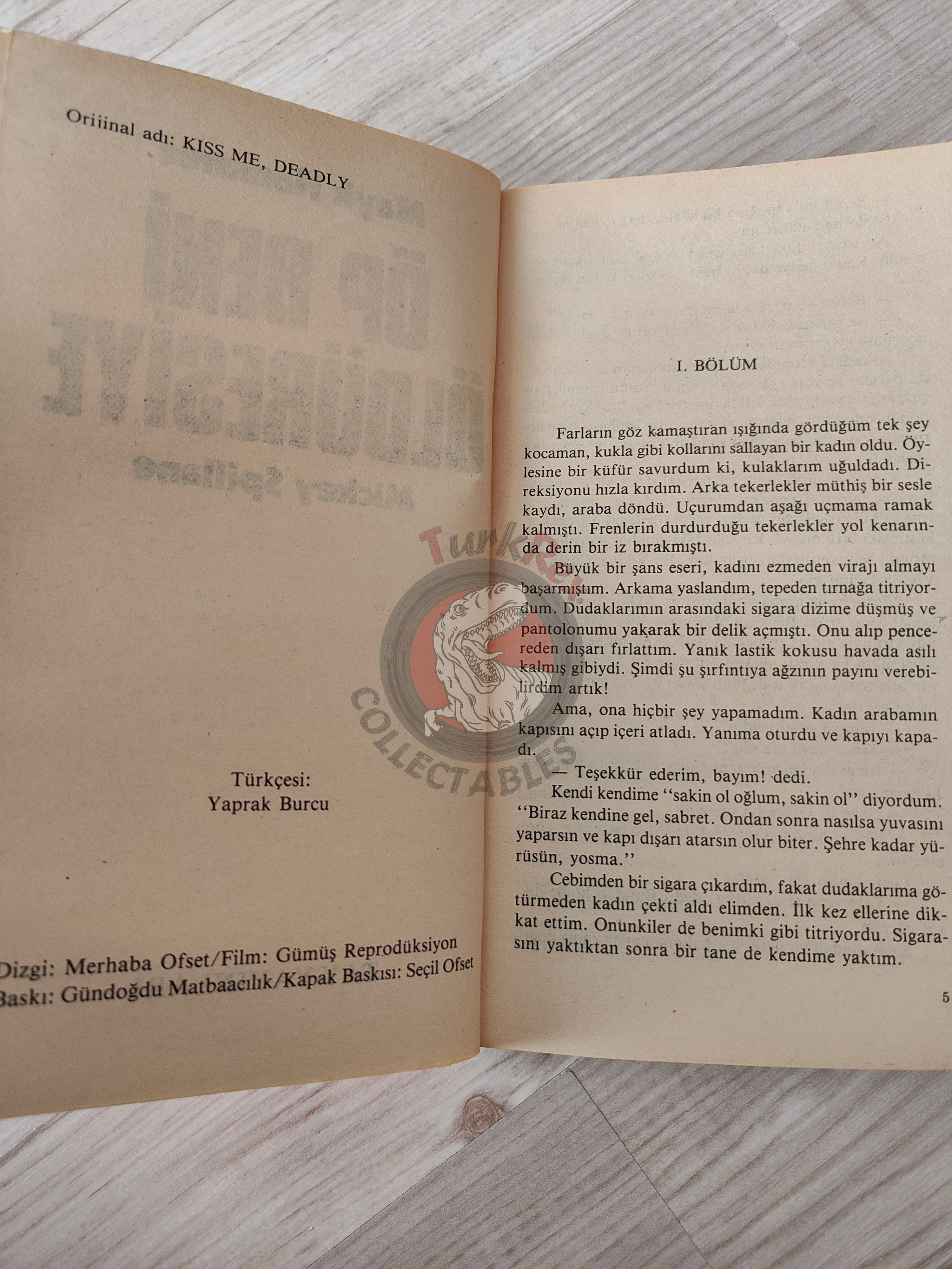 Mickey Spillane – Mike Hammer Kiss Me Deadly 1984 1st Turkish Book Turkey