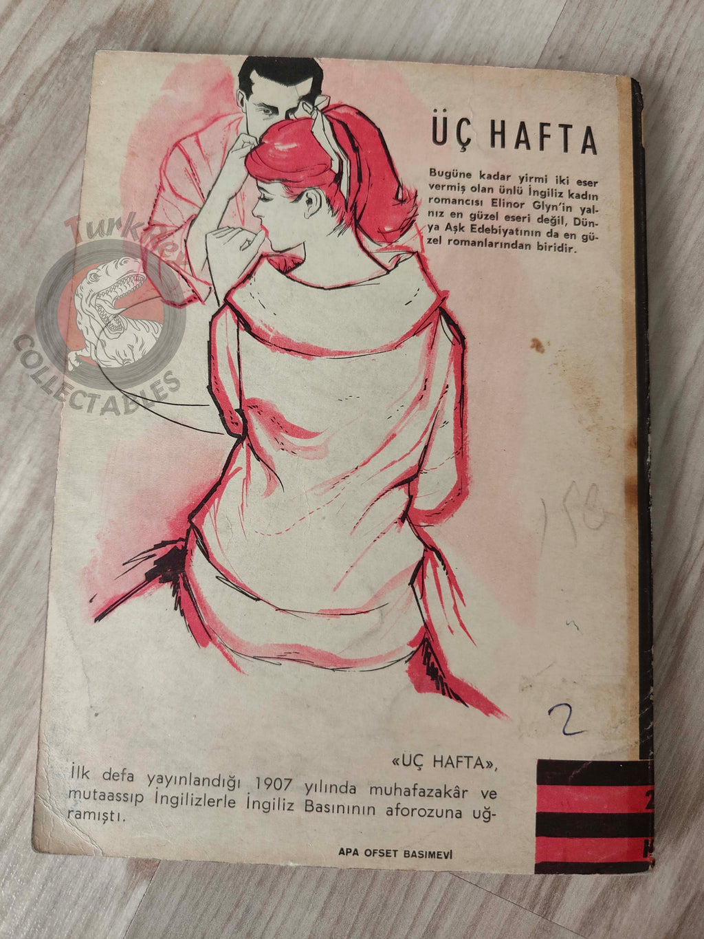 Elinor Glyn – Three Weeks 1960 Turkish Book Turkey