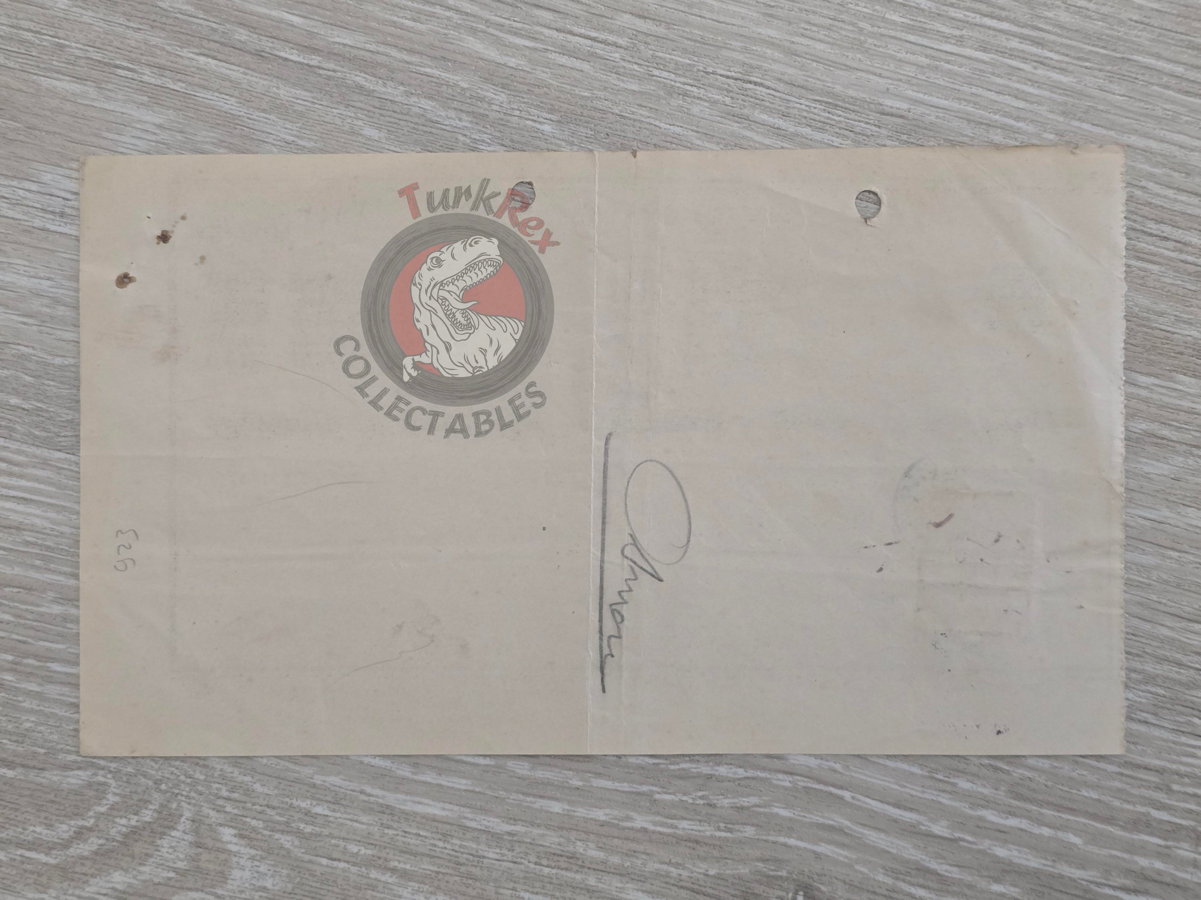 Ottoman 1928 Customs Cash Receipt for Import Duty Payment
