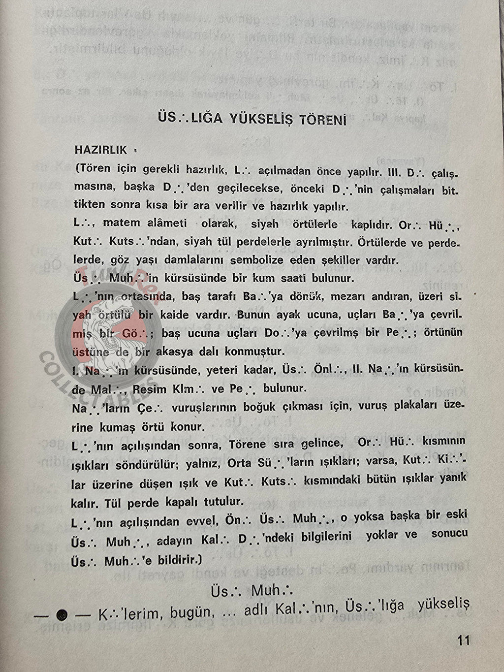 Turkish Freemasonry 3rd Degree Master Ritual Booklet Masonic Masons of Turkey