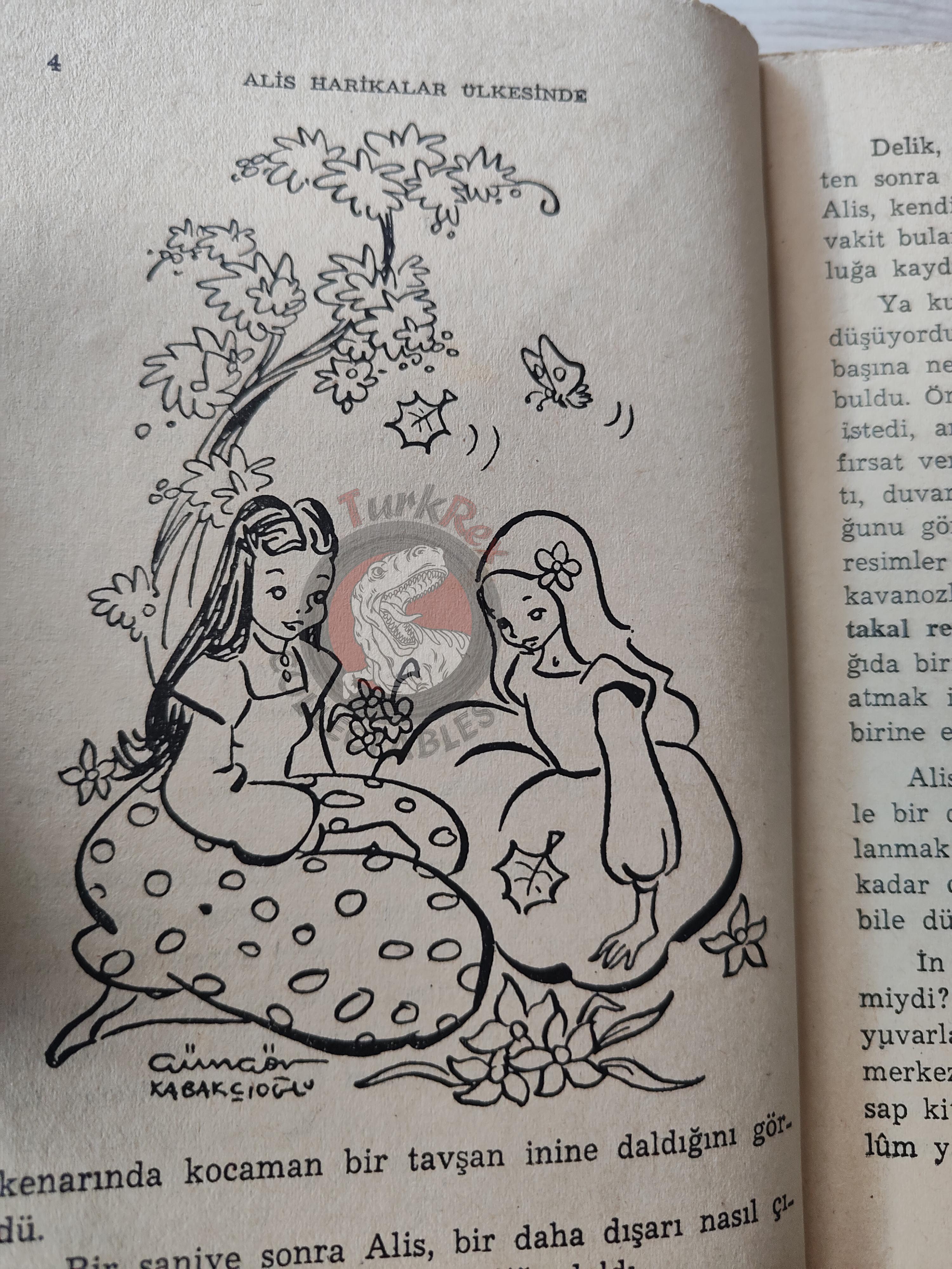 Lewis Carroll – Alice in Wonderland 1953 Turkish Book Turkey Illustrated