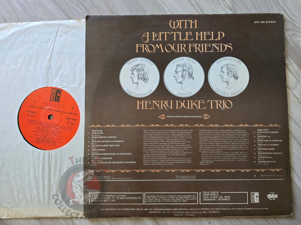 Henry Duke Trio – With A Little Help From Our Friends Turkish Pressing Vinyl Turkey Edition