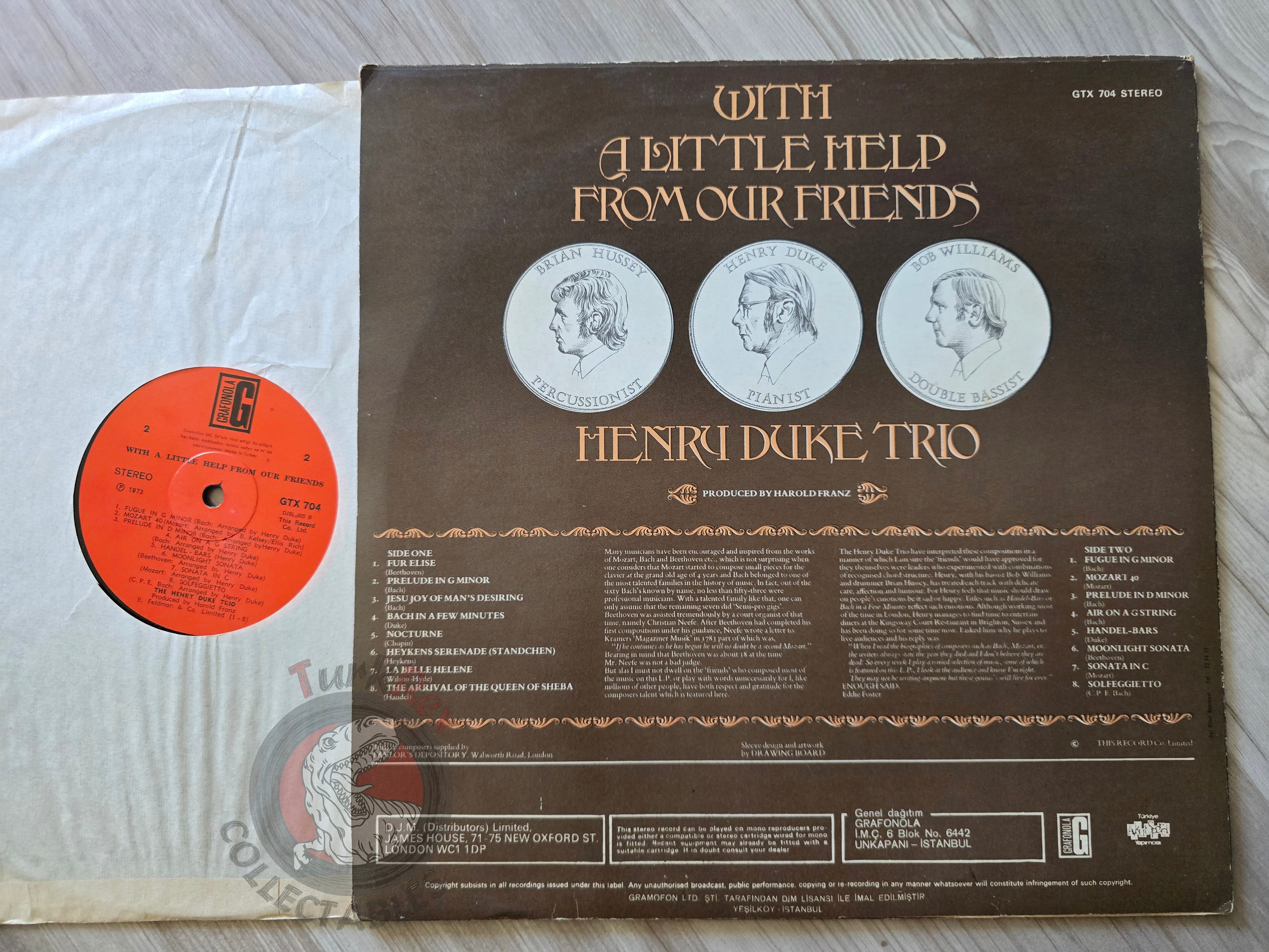Henry Duke Trio – With A Little Help From Our Friends Turkish Pressing Vinyl Turkey Edition