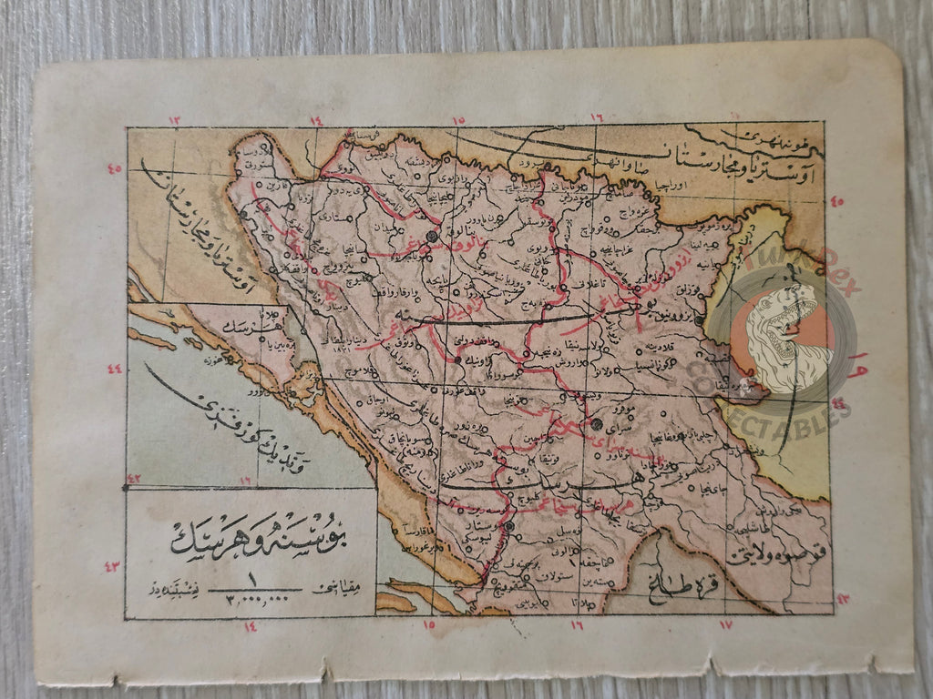 Bosnia Bulgaria 1915 Ottoman Atlas Map İbrahim Hilmi Crotia