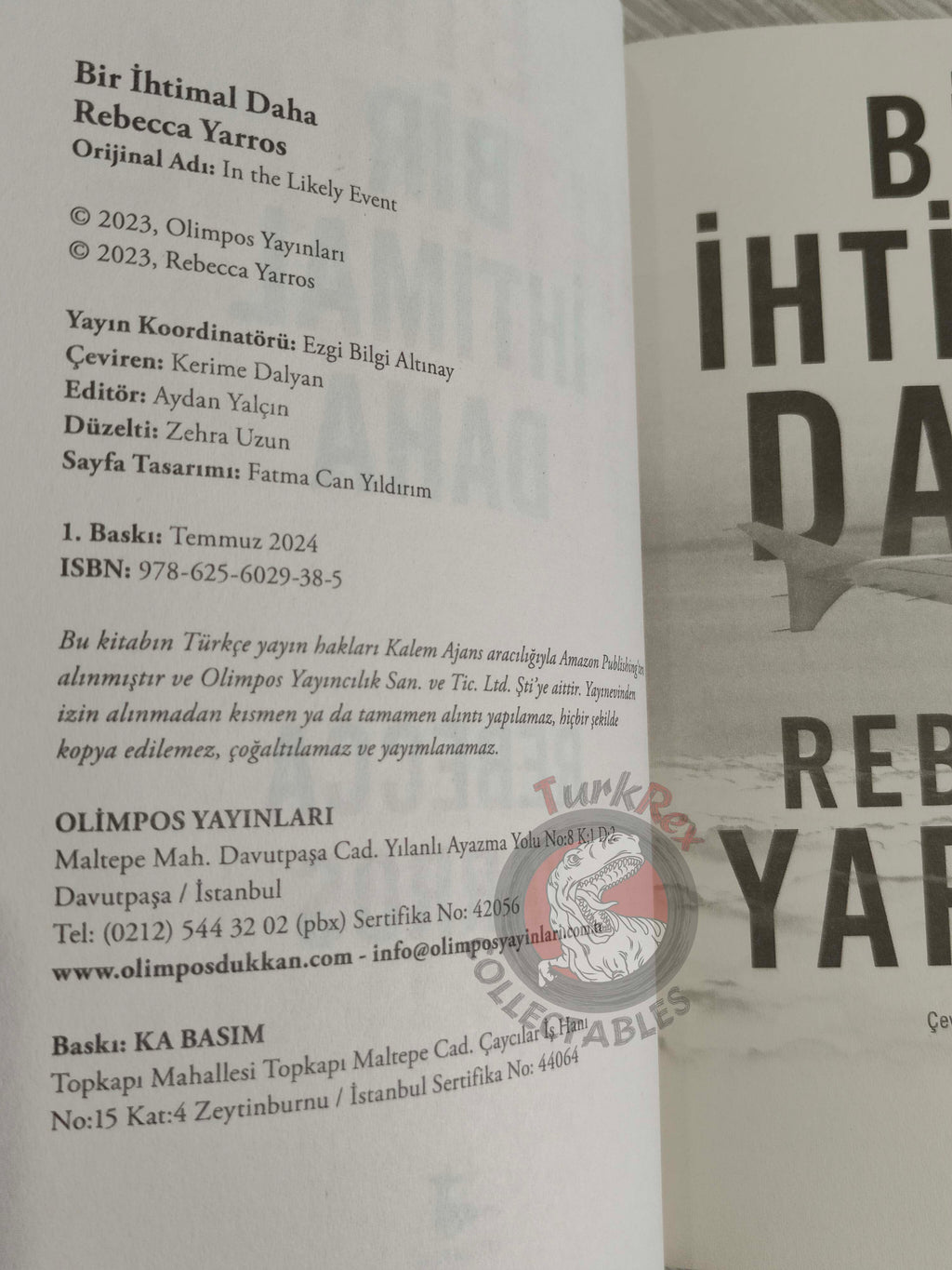 Rebecca Yarros – In the Likely Event 2024 Turkish Book Turkey