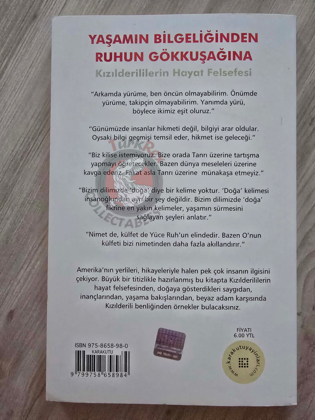 The Native Americans' Philosophy of Life 2006 Turkish Book Turkey