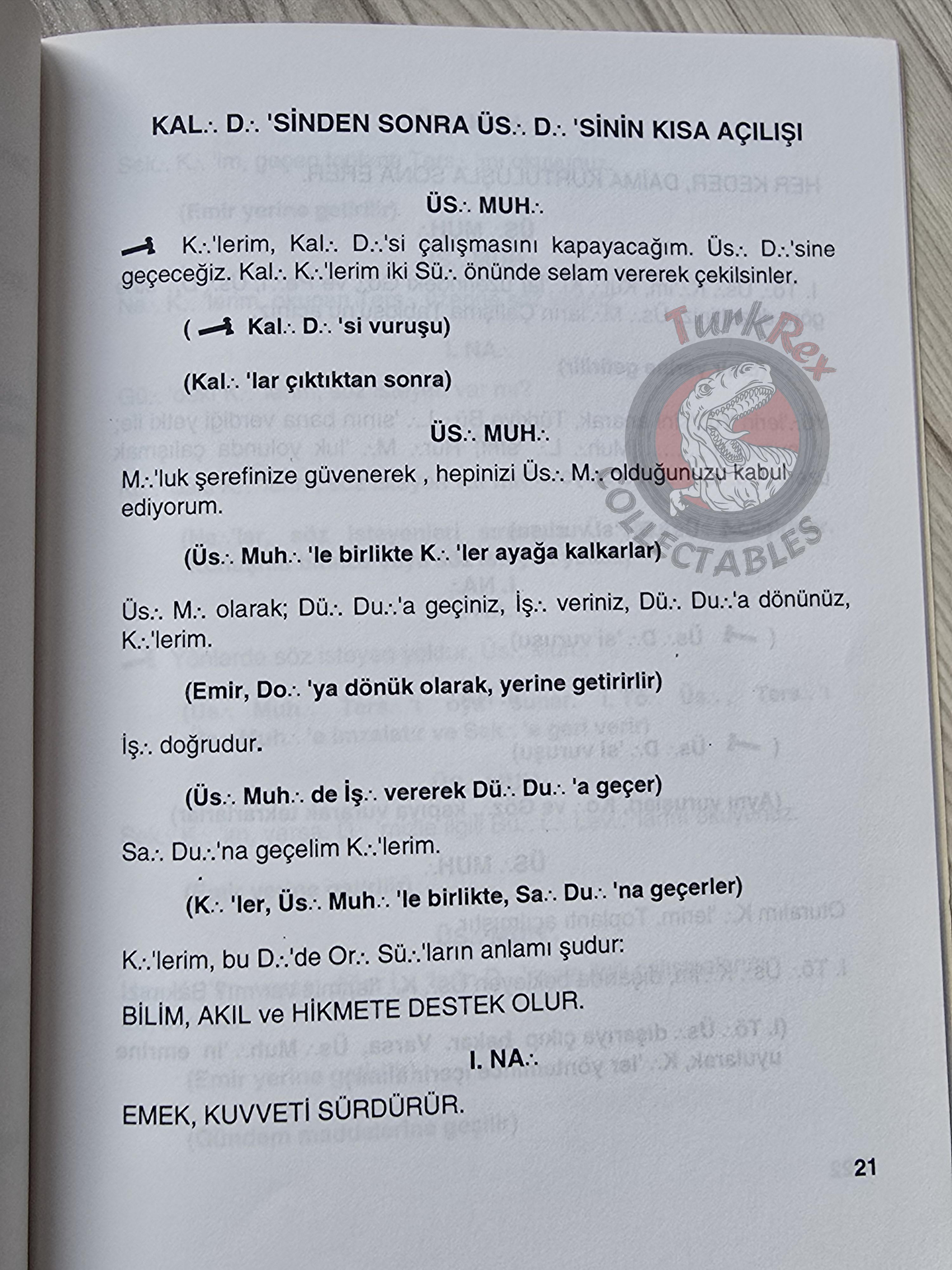 Turkish Freemasonry 3rd Degree Master Ritual 1995 Booklet Masonic Masons of Turkey