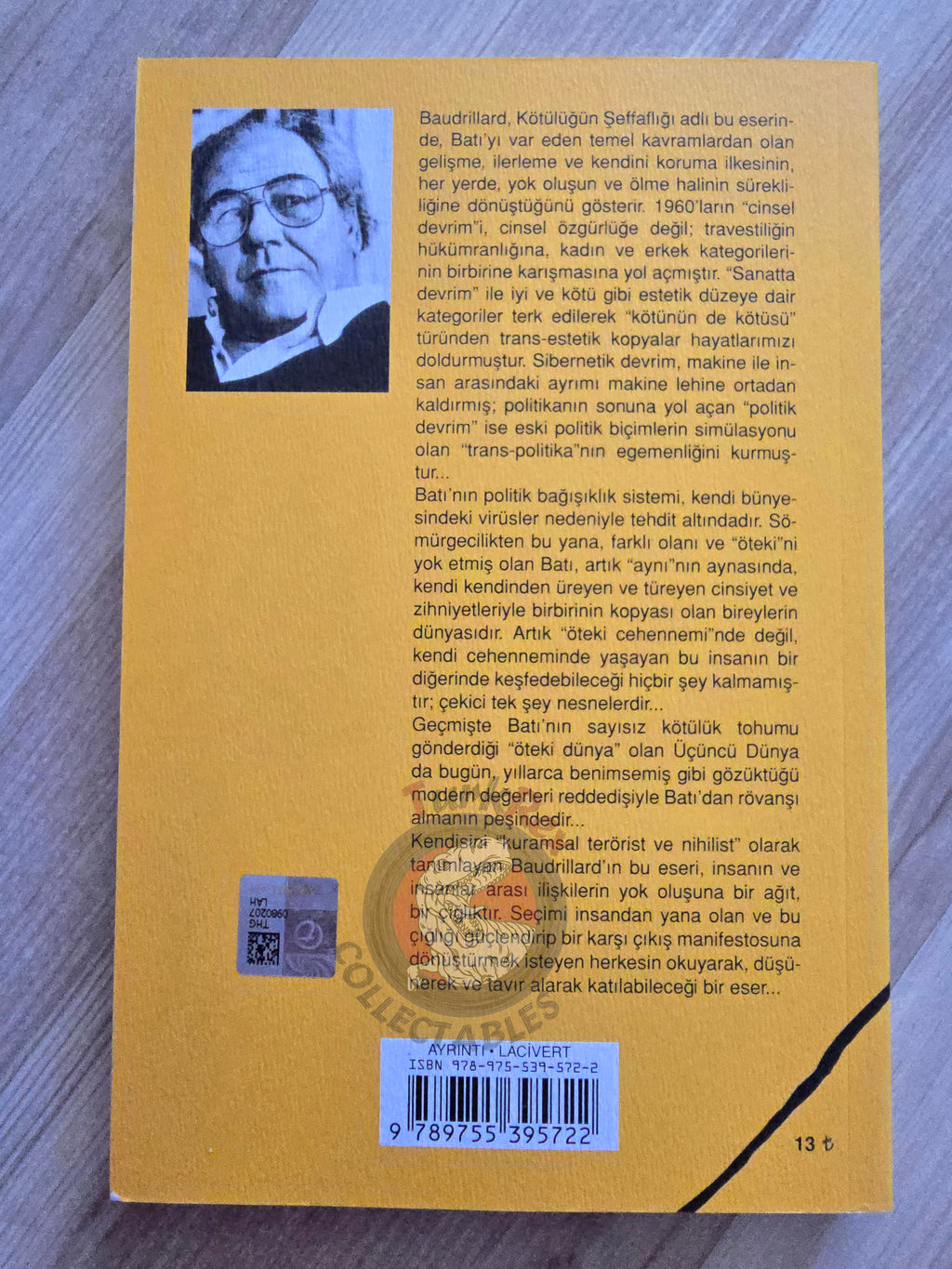 Jean Baudrillard – The Transparency of Evil 2018 Turkish Book Turkey