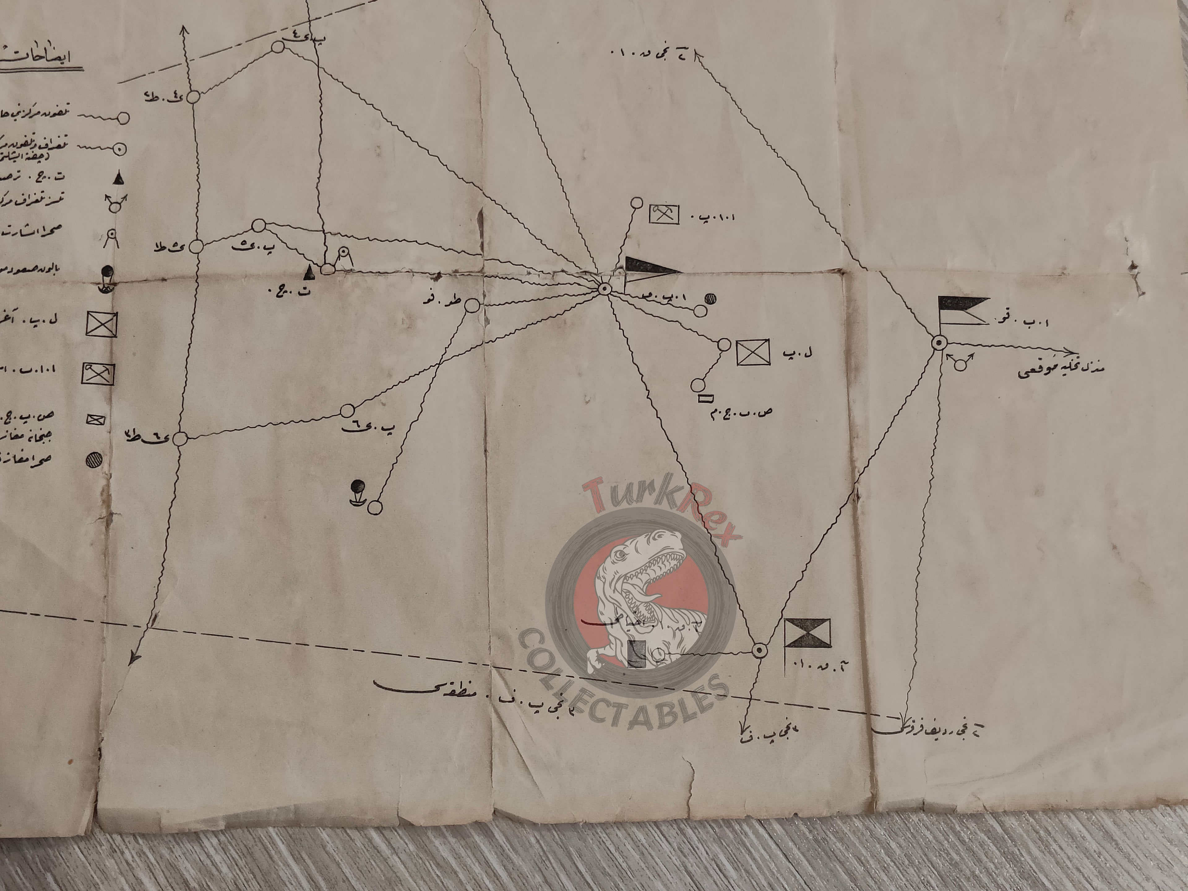 WWI Sinai and Palestine Campaign Gaza Front Ottoman Empire Military Map
