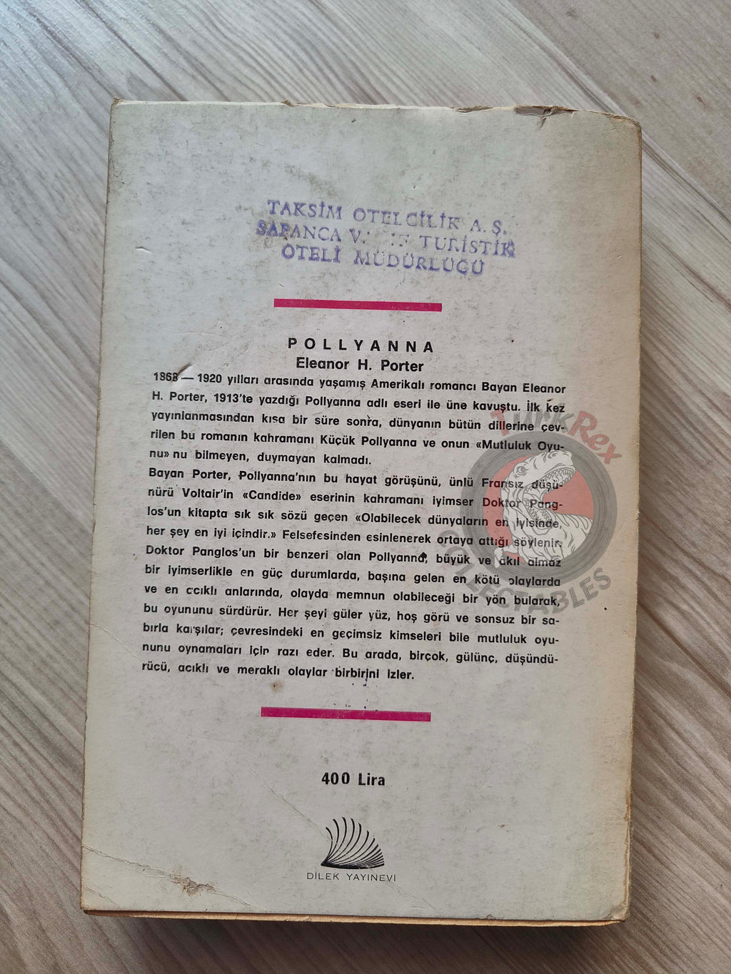 Eleanor H. Porter – Pollyanna 1982 Turkish Book Turkey