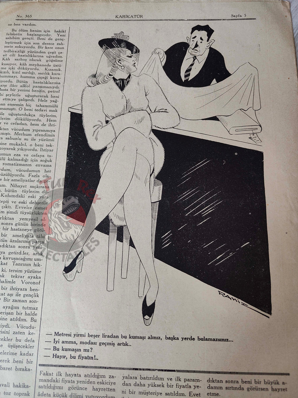 Karikatür 1942 Humor Magazine Turkish Turkey Santa Claus Italy WW2 era India