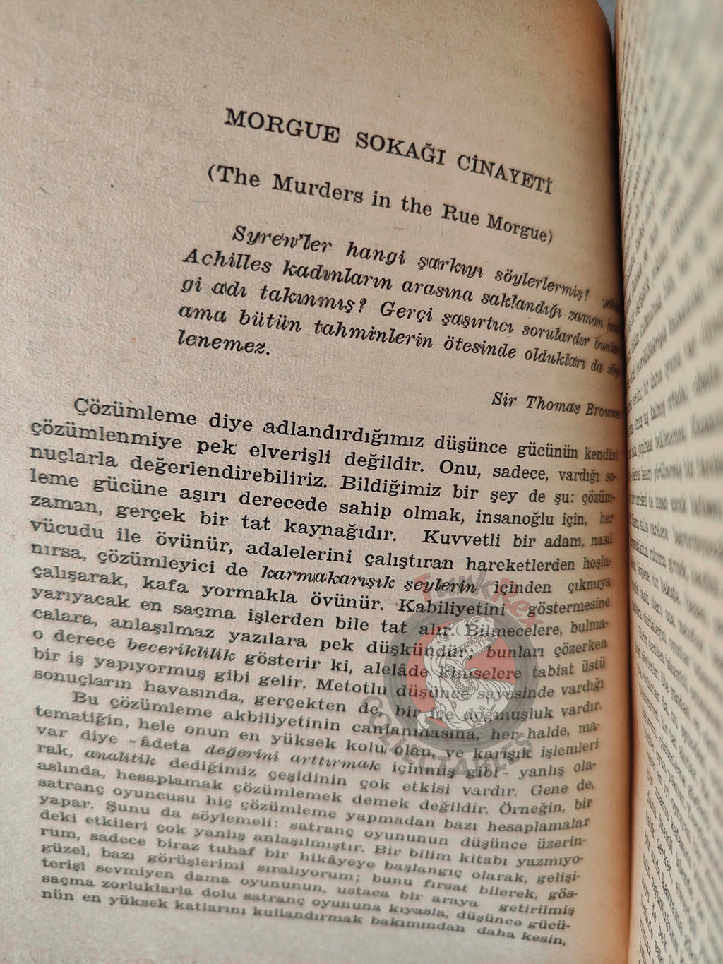Edgar Allan Poe – The Murders in the Rue Morgue 1962 Turkish Book Turkey